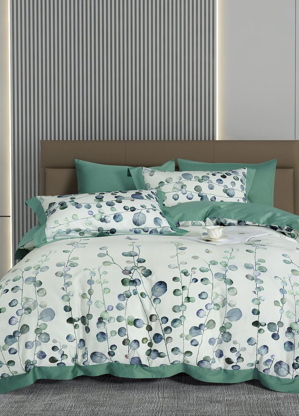 Постельное белье евро египетский хлопок 200х220 см (DS23E) Vie Nouvelle Digital (253754879)