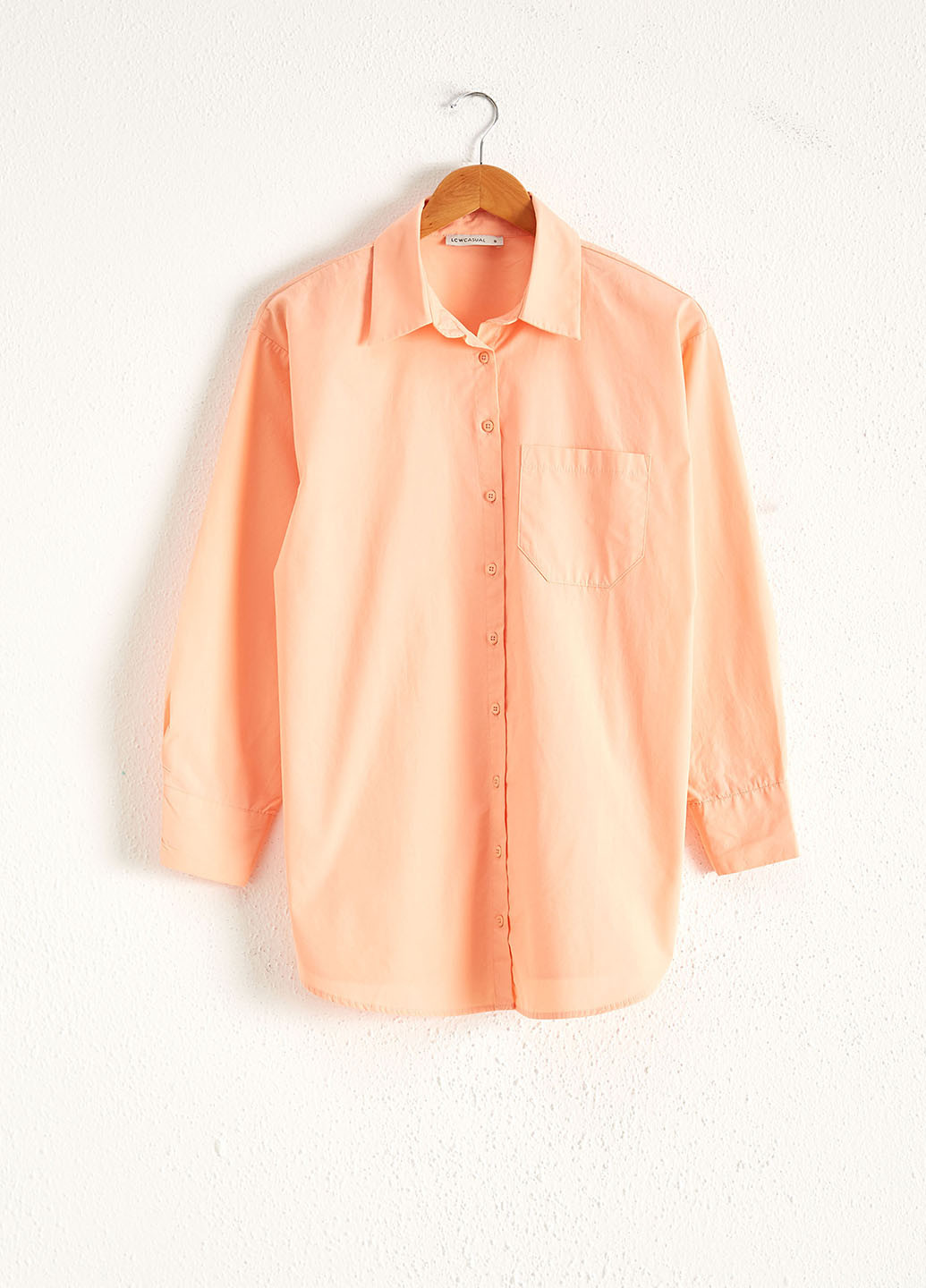Персиковая кэжуал рубашка однотонная LC Waikiki