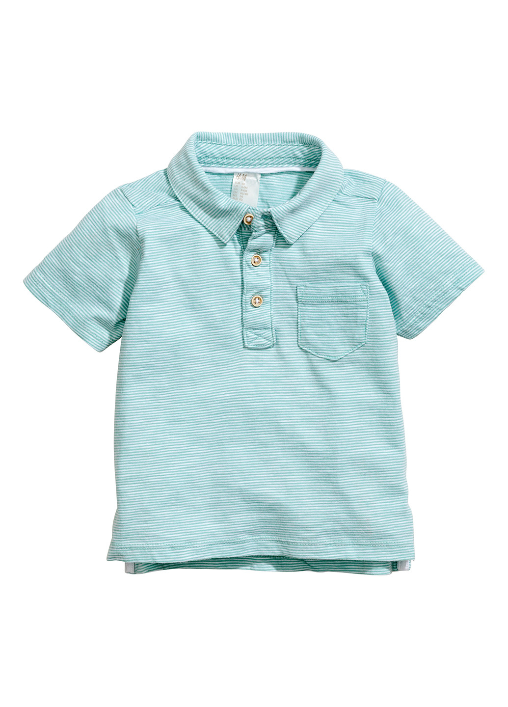 Голубой детская футболка-поло для мальчика H&M в полоску
