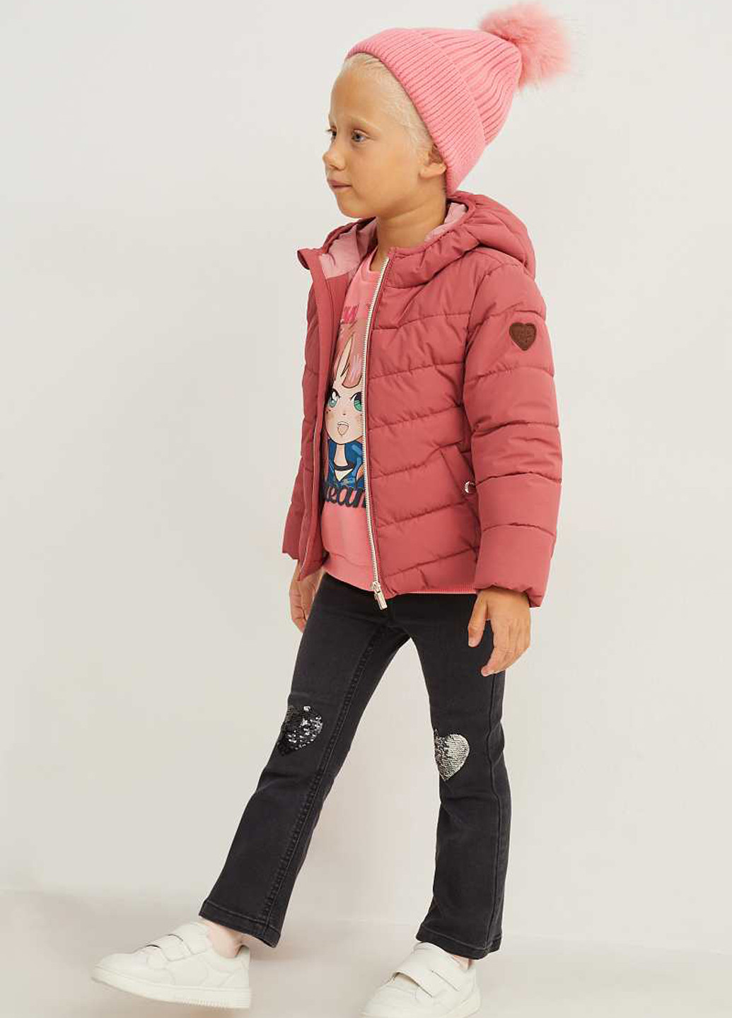 Рожева демісезонна куртка C&A