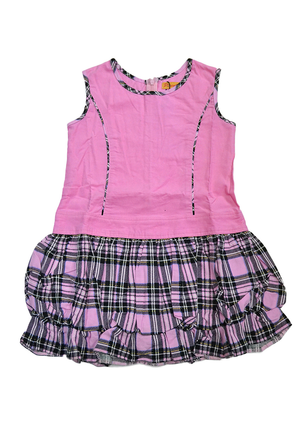 Розовое кэжуал платье Piccolo L в клетку
