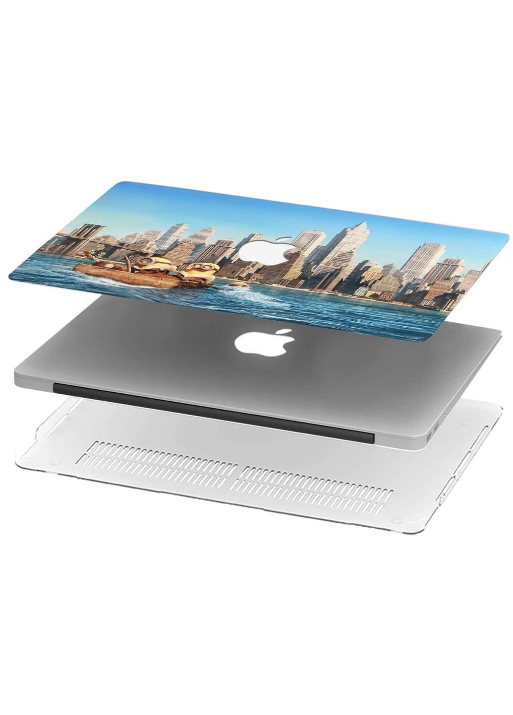 Чехол пластиковый для Apple MacBook Air 13 A1932 / A2179 / A2337 Миньоны в Нью Йорке (9656-2564) MobiPrint (218867436)