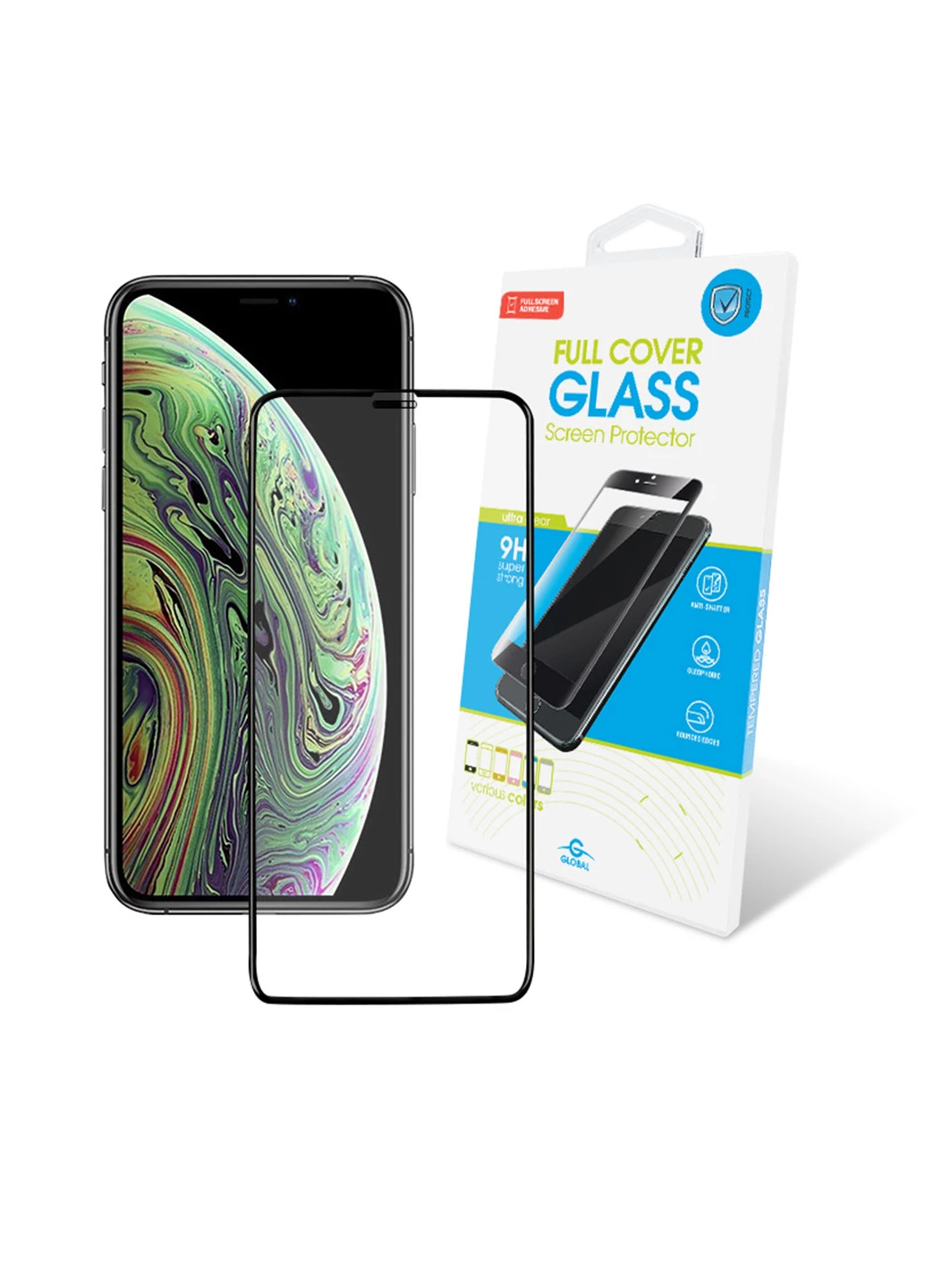 Захисне скло Full Glue для Apple Iphone XS (чорне) Global Full Glue для Apple Iphone XS (черное) (132540145)