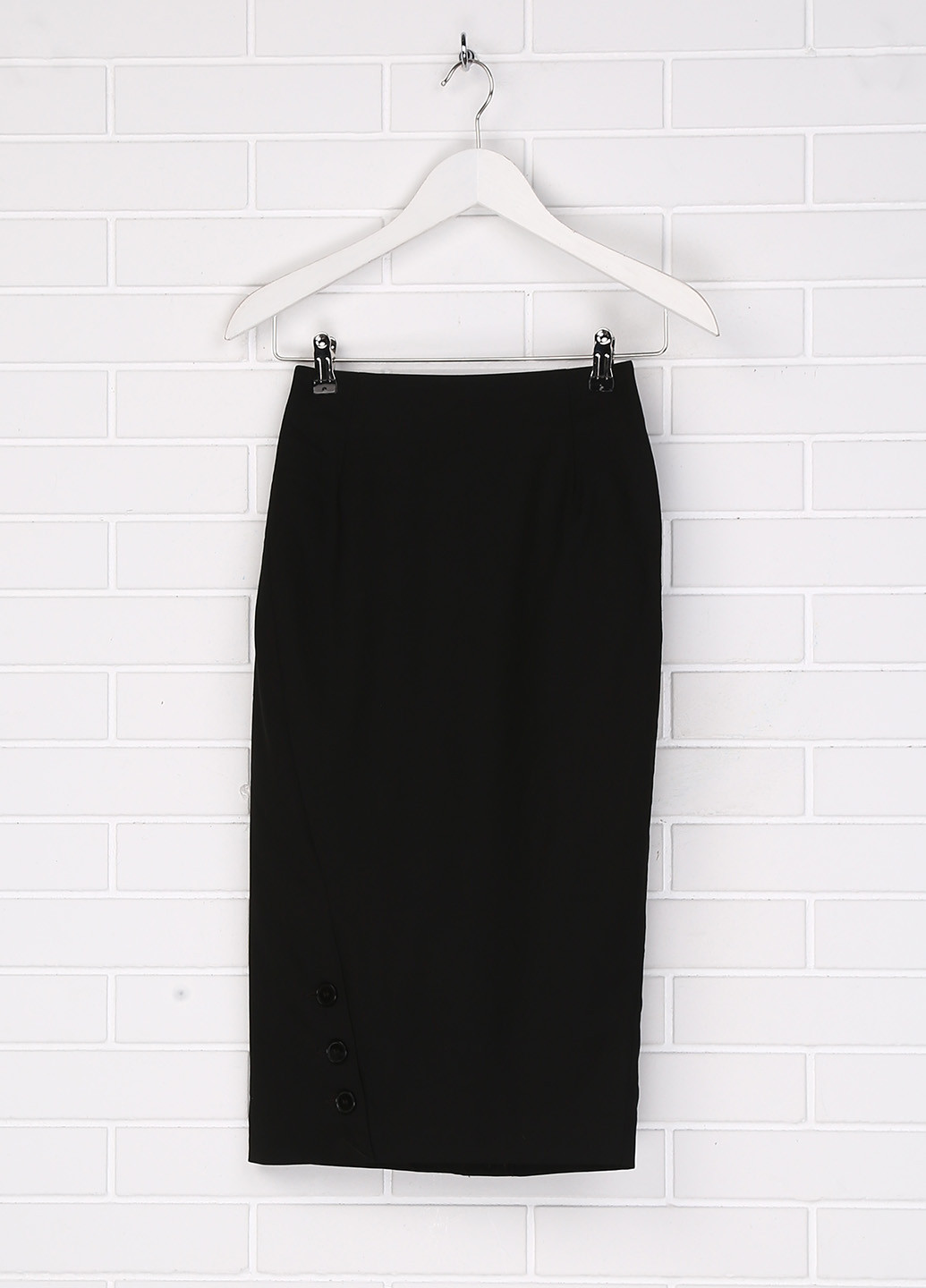 Черная офисная однотонная юбка H&M миди