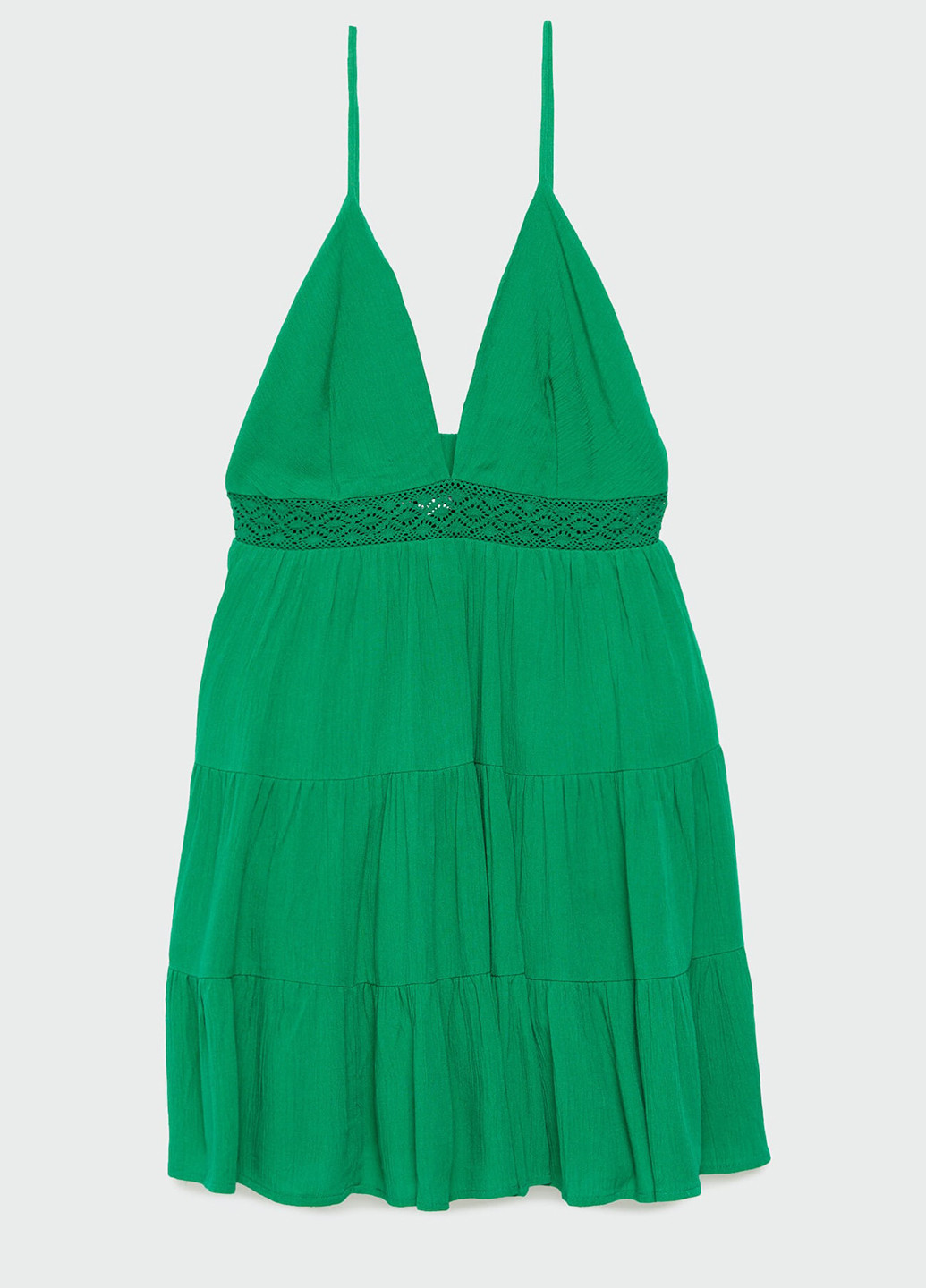 Зелена коктейльна сукня з відкритою спиною Stradivarius однотонна