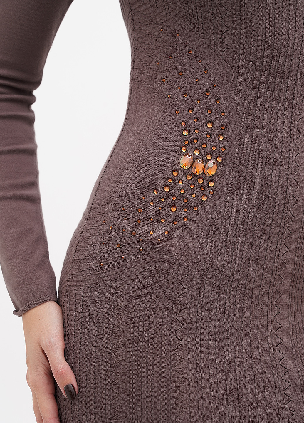 Коричнева кежуал сукня силуетна Sassofono однотонна