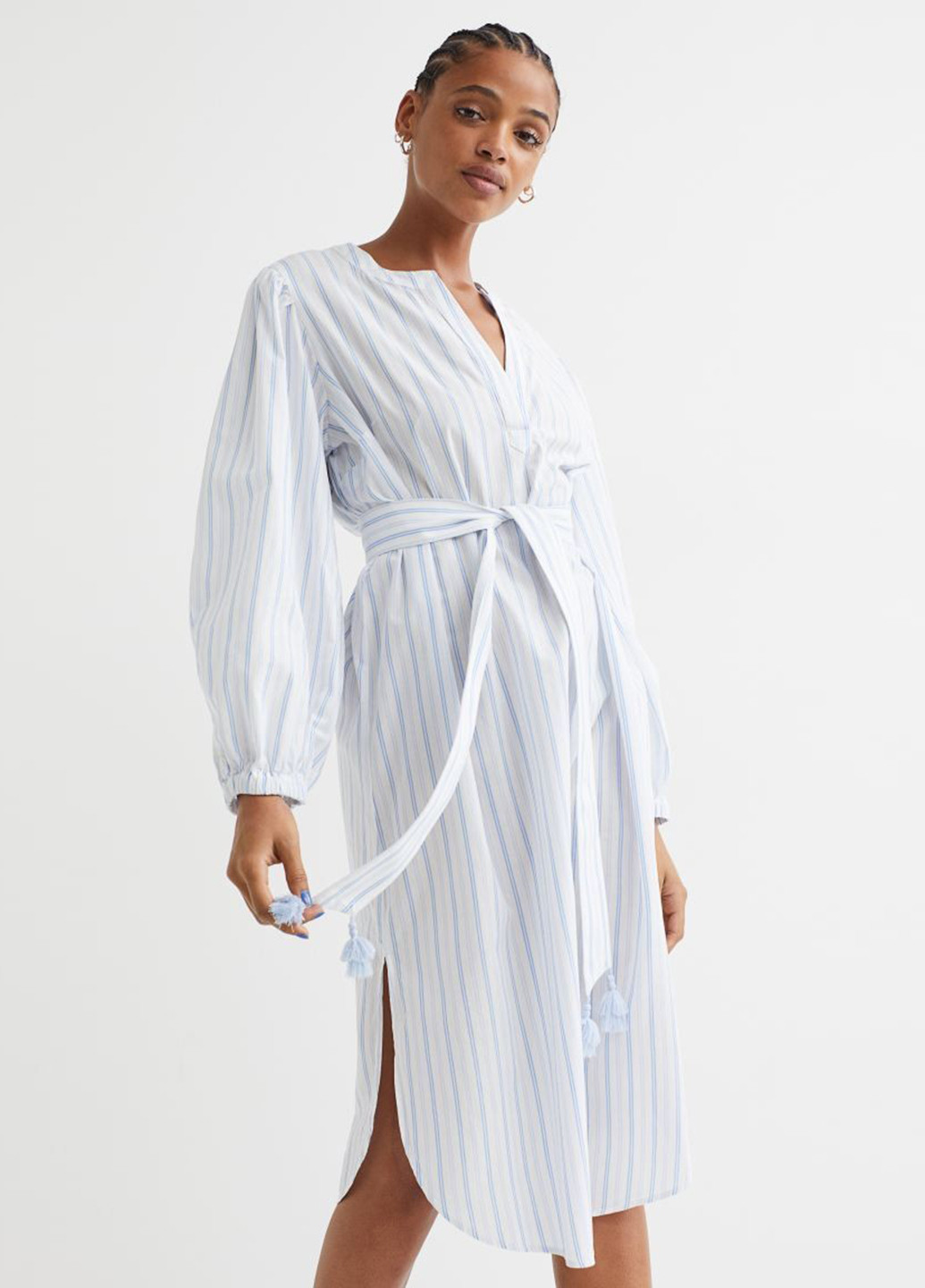 Блакитна кежуал сукня а-силует H&M в смужку