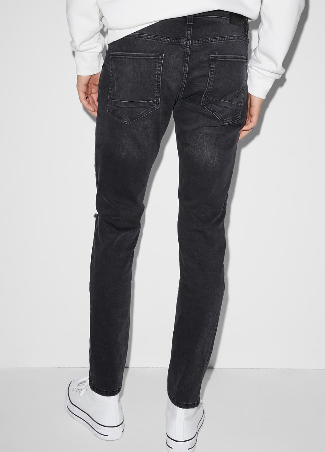 Черные демисезонные скинни джинсы C&A