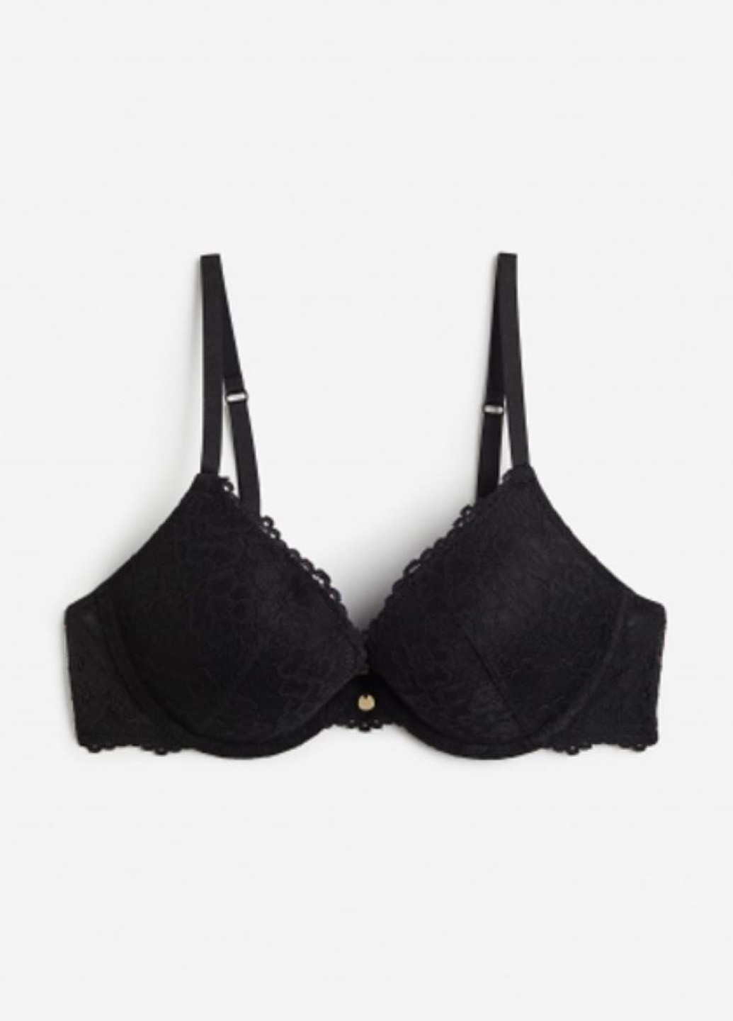 Чорний мінімайзер бюстгальтер H&M з кісточками поліамід, еластан