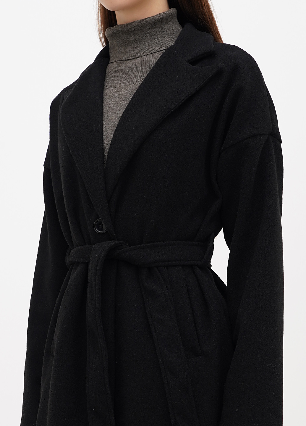 Чорне демісезонне Пальто однобортне Boohoo