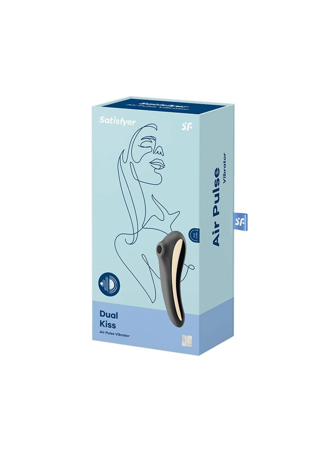 Вакуумный стимулятор с вибрацией Dual Kiss Black Satisfyer (255073357)