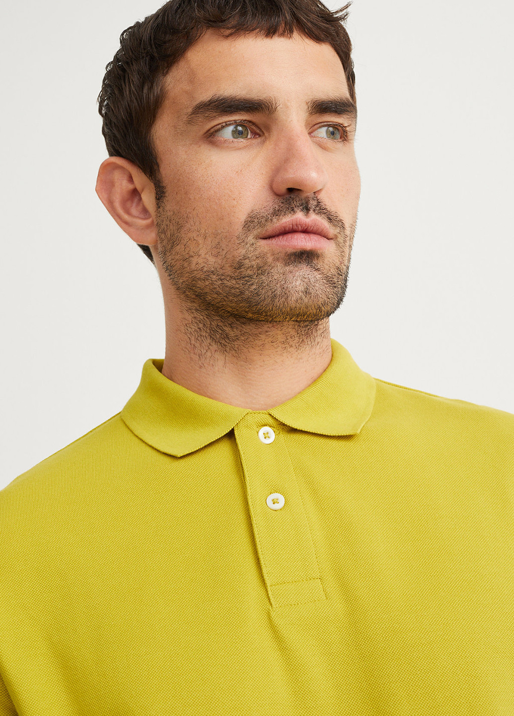 Горчичная футболка-поло для мужчин C&A однотонная