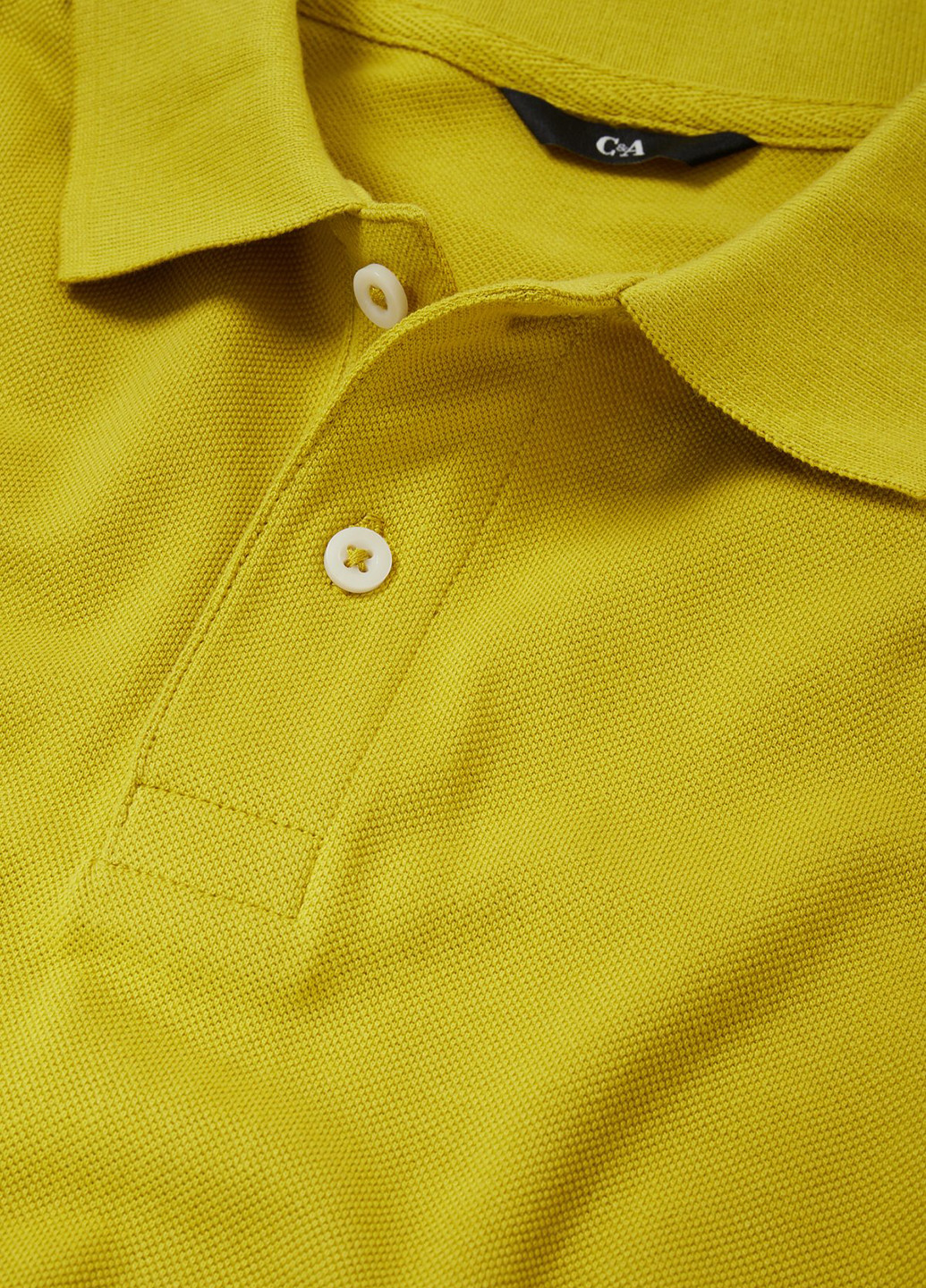 Горчичная футболка-поло для мужчин C&A однотонная