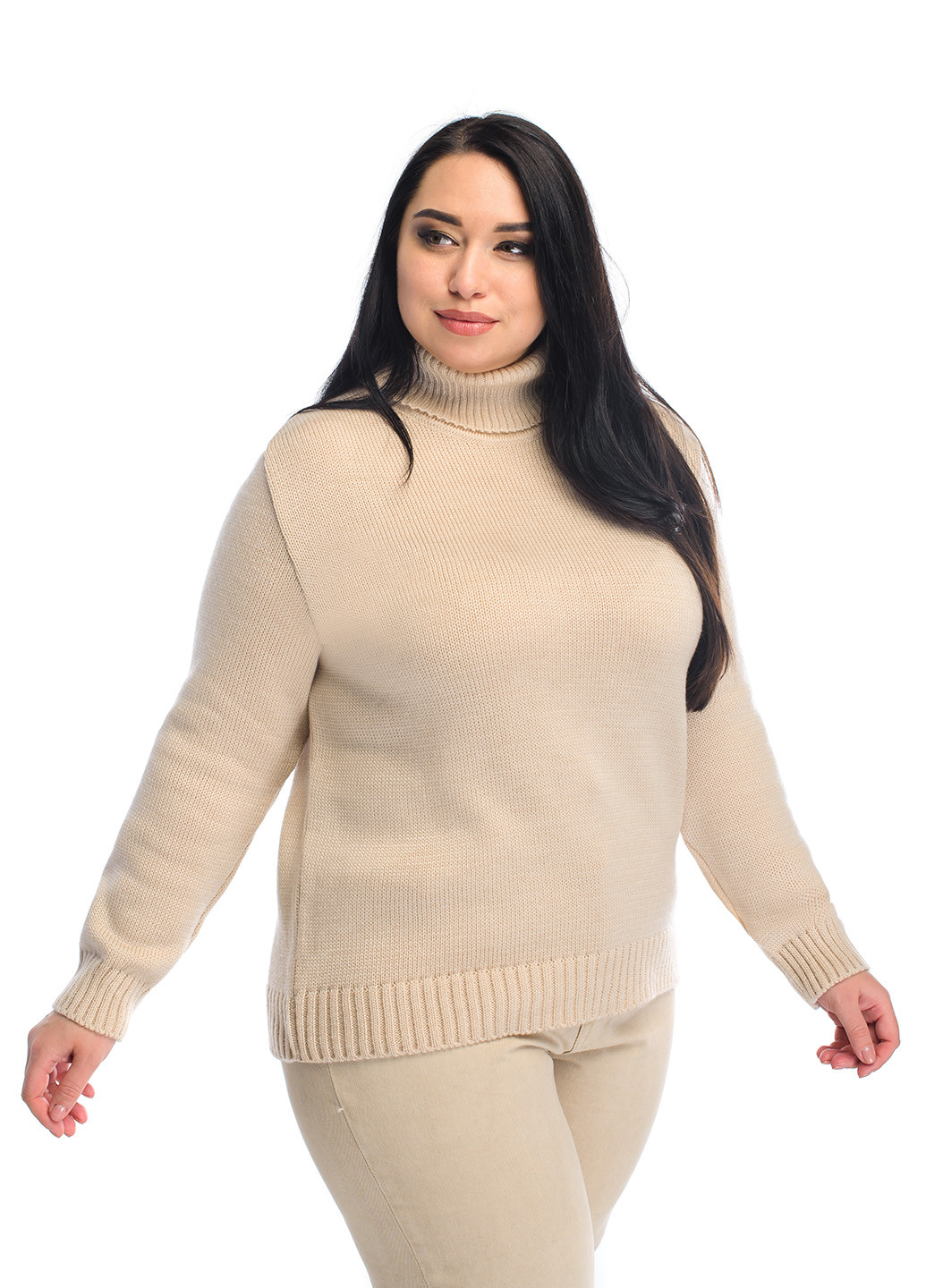 Пудровый классический женский свитер SVTR