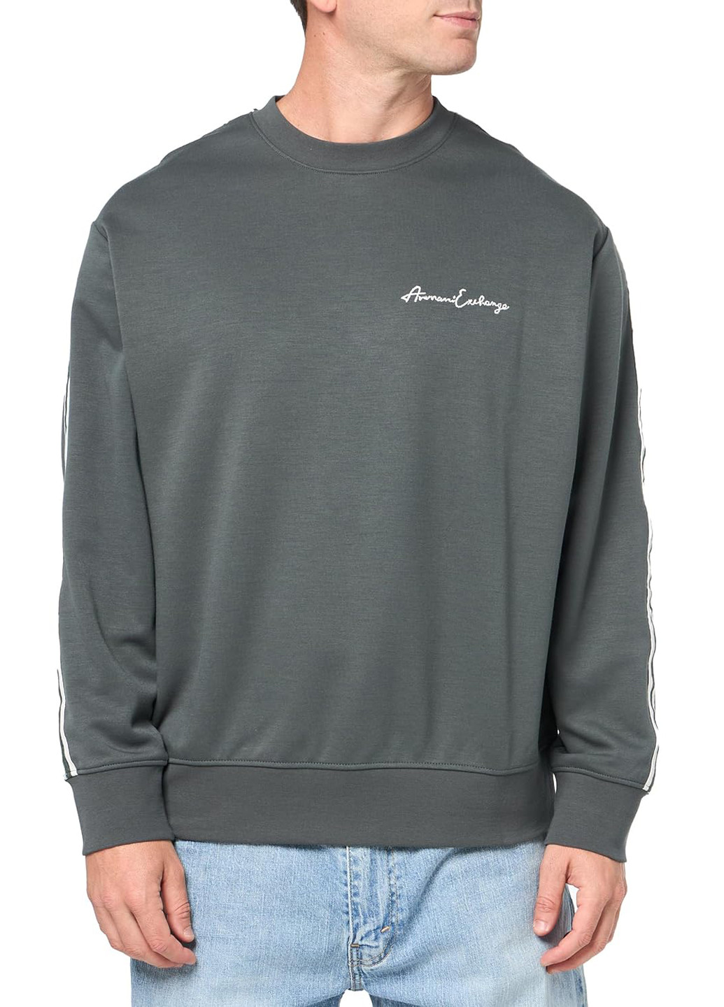 Темно-сірий світшот Armani Exchange логотип вишивка (304767377)