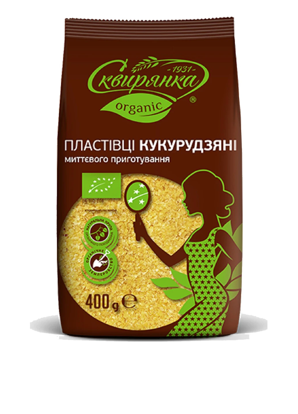 Хлопья кукурузные органические, 400 г Сквирянка (45667248)