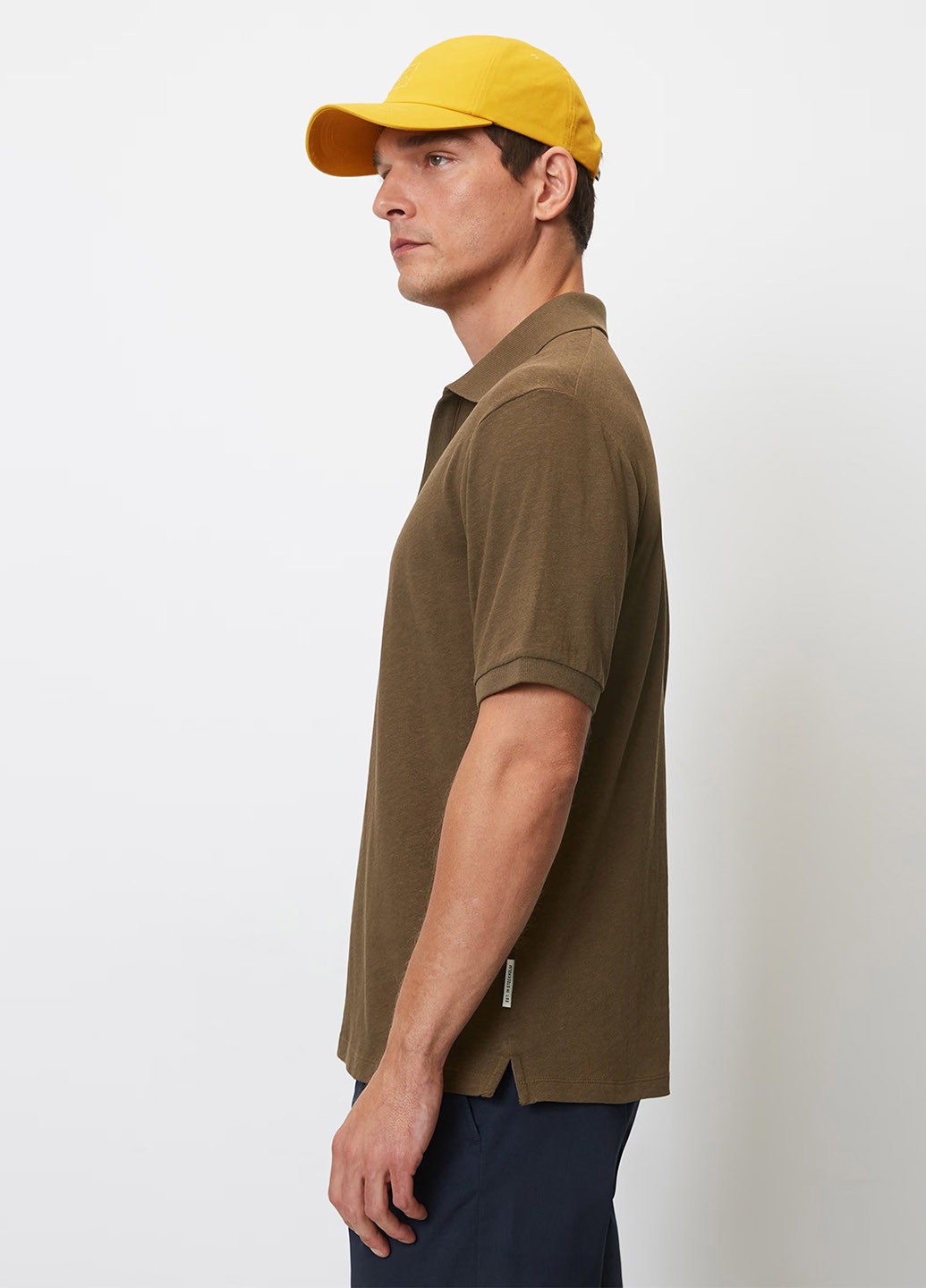 Коричневая футболка-поло для мужчин Marc O'Polo однотонная