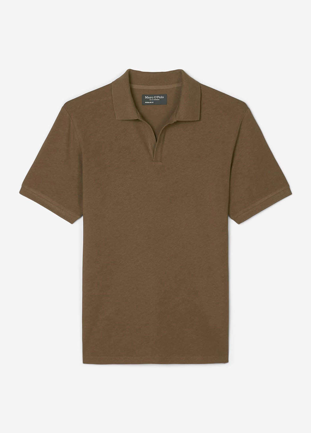 Коричневая футболка-поло для мужчин Marc O'Polo однотонная