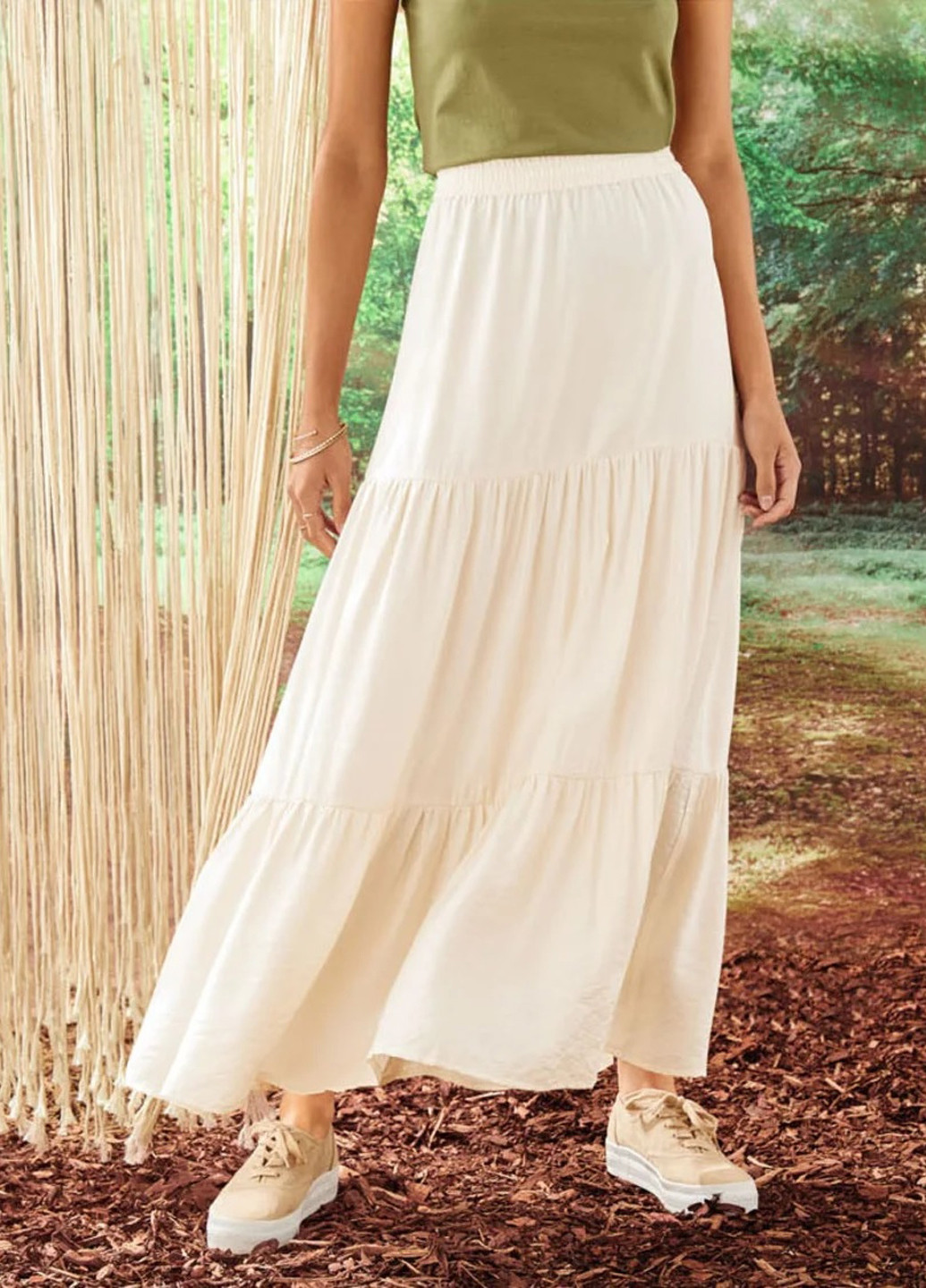 Светло-бежевая кэжуал однотонная юбка Esmara