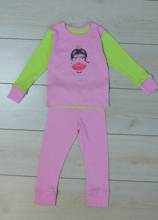 Розовая всесезон пижама для девочки "мираж" реглан + брюки Витуся
