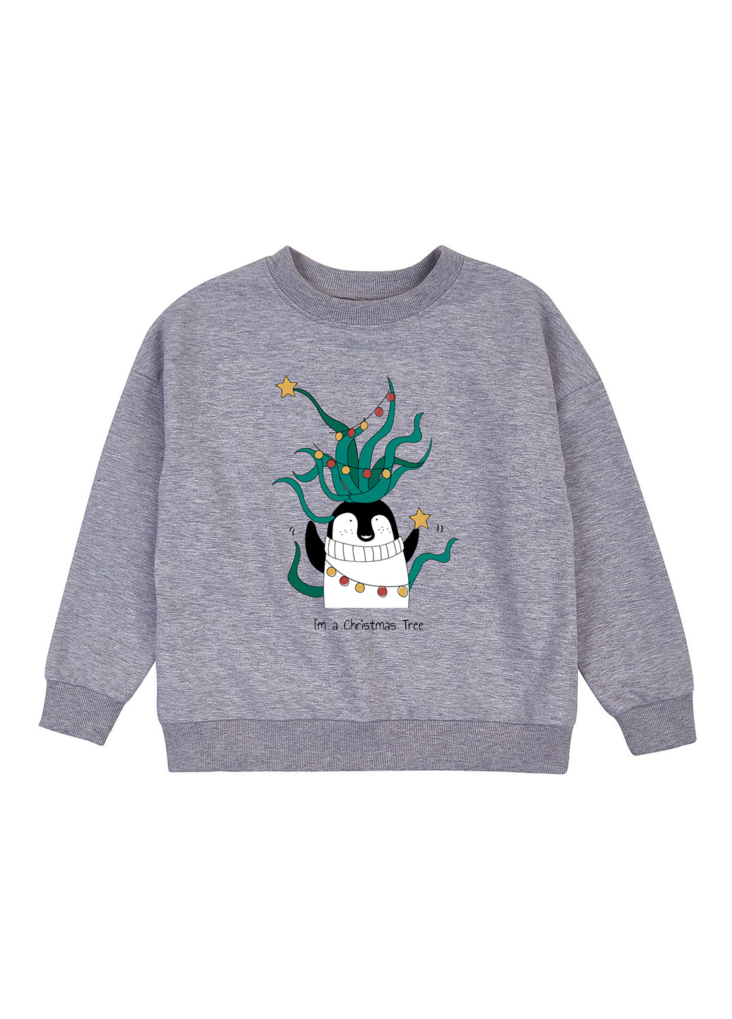 Серый свитшот Garnamama рисунок без декора (369145598)