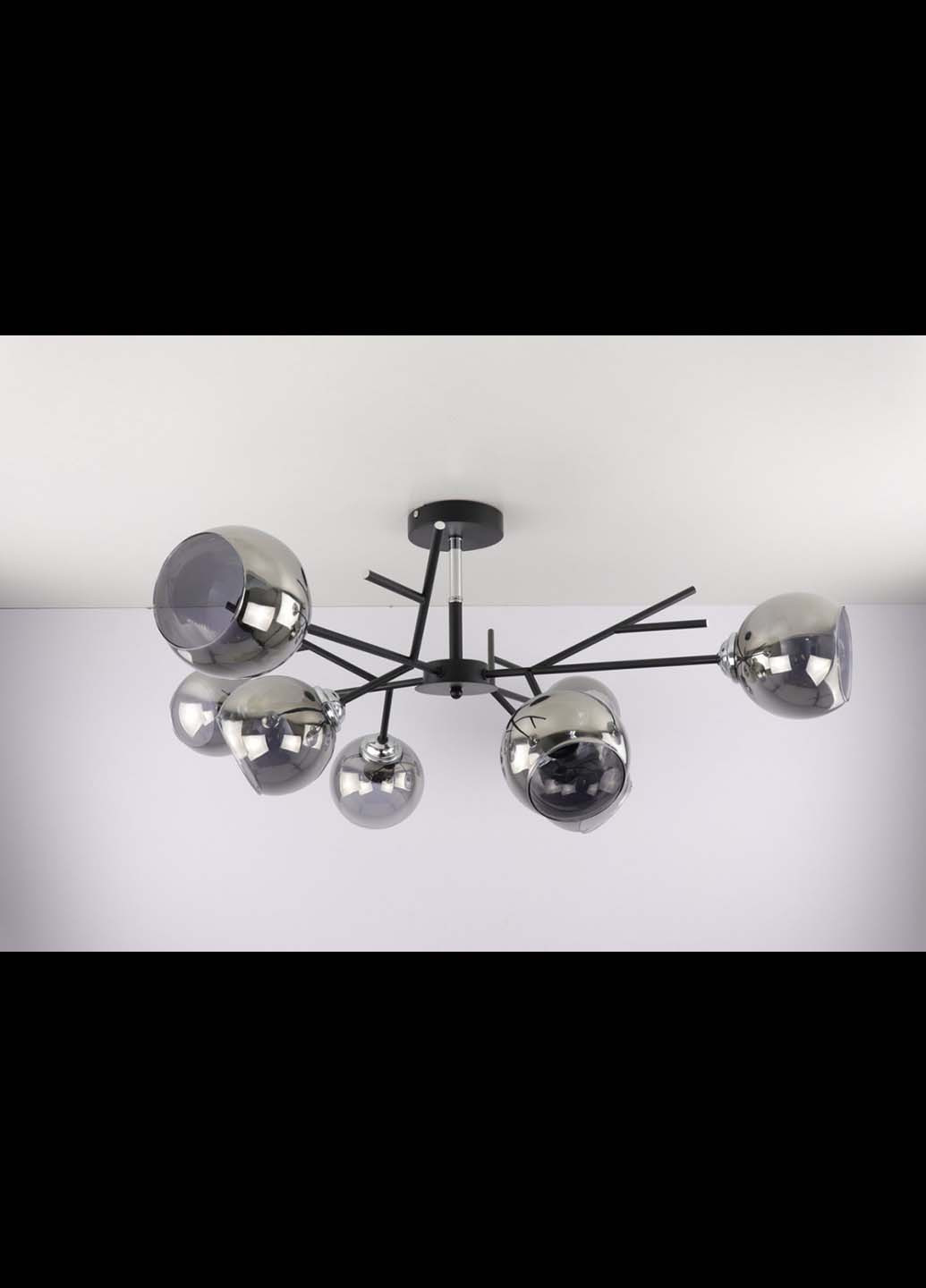 Люстра потолочная на 8 лампочек 088/8-bk-gr Черный 34х85х85 см. Handmade (234537539)