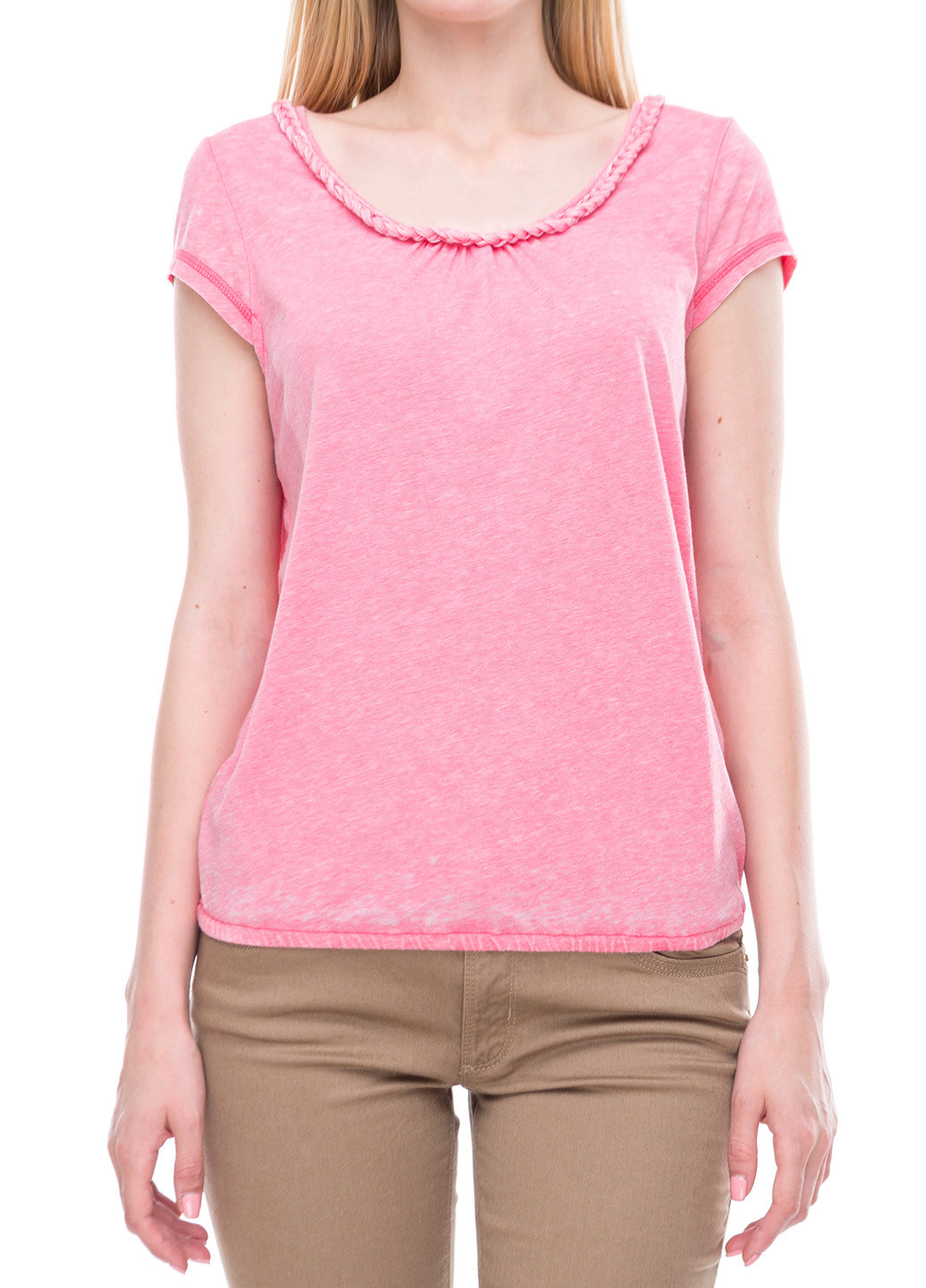 Бледно-розовая летняя футболка Comma