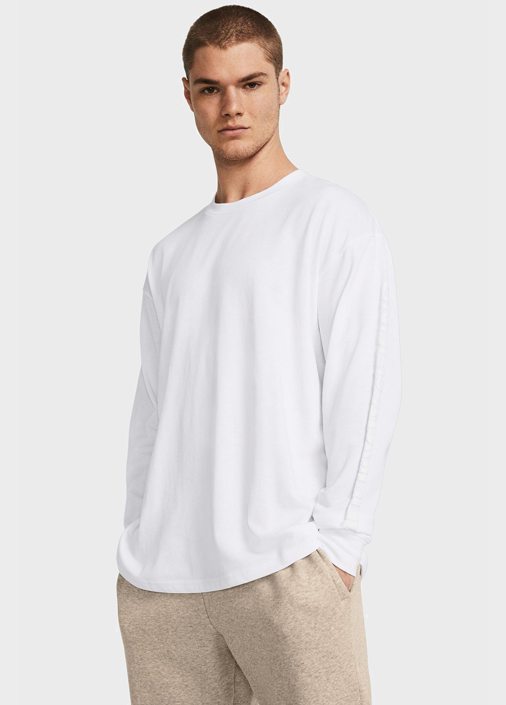 Білий світшот Under Armour однотонний аплікація (328001318)