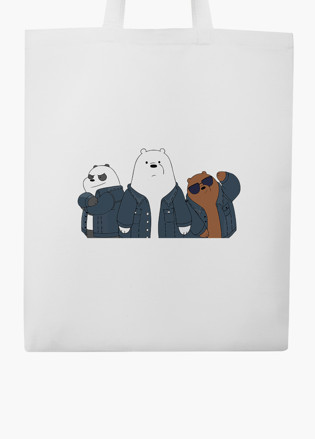 Еко сумка шоппер біла Вся правда про ведмедів (We Bare Bears) (9227-2895-WT-2) екосумка шопер 41*35 см MobiPrint (224806103)