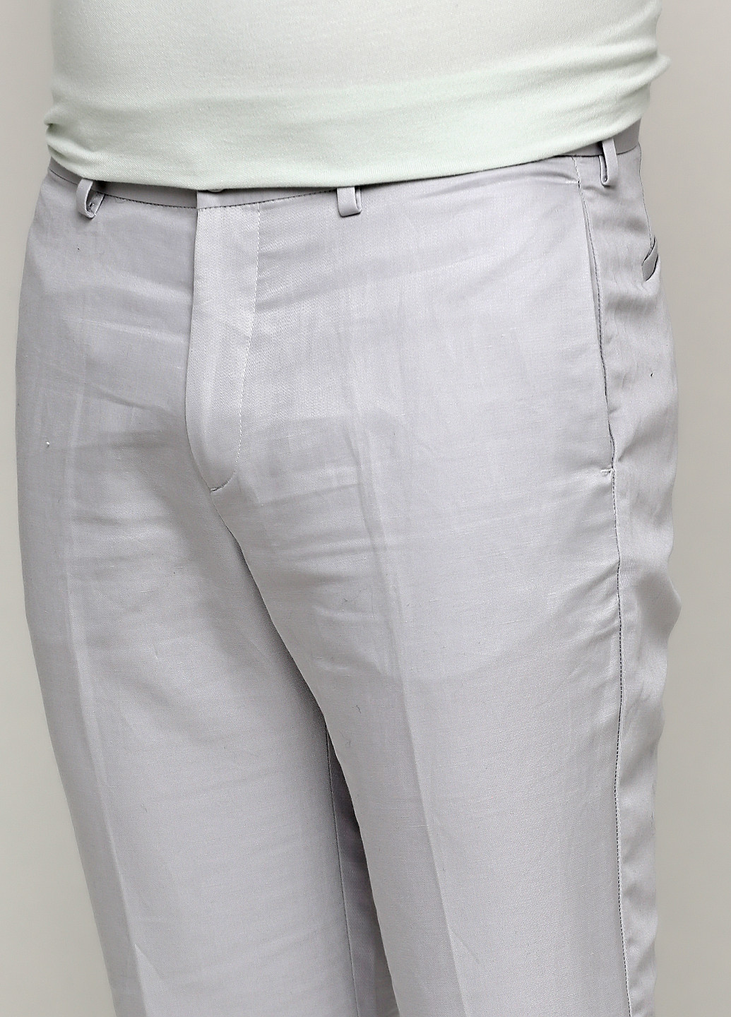 Светло-серые классические демисезонные зауженные брюки H&M
