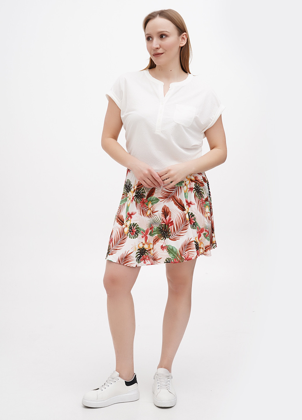Разноцветная кэжуал с рисунком юбка Vero Moda клешированная