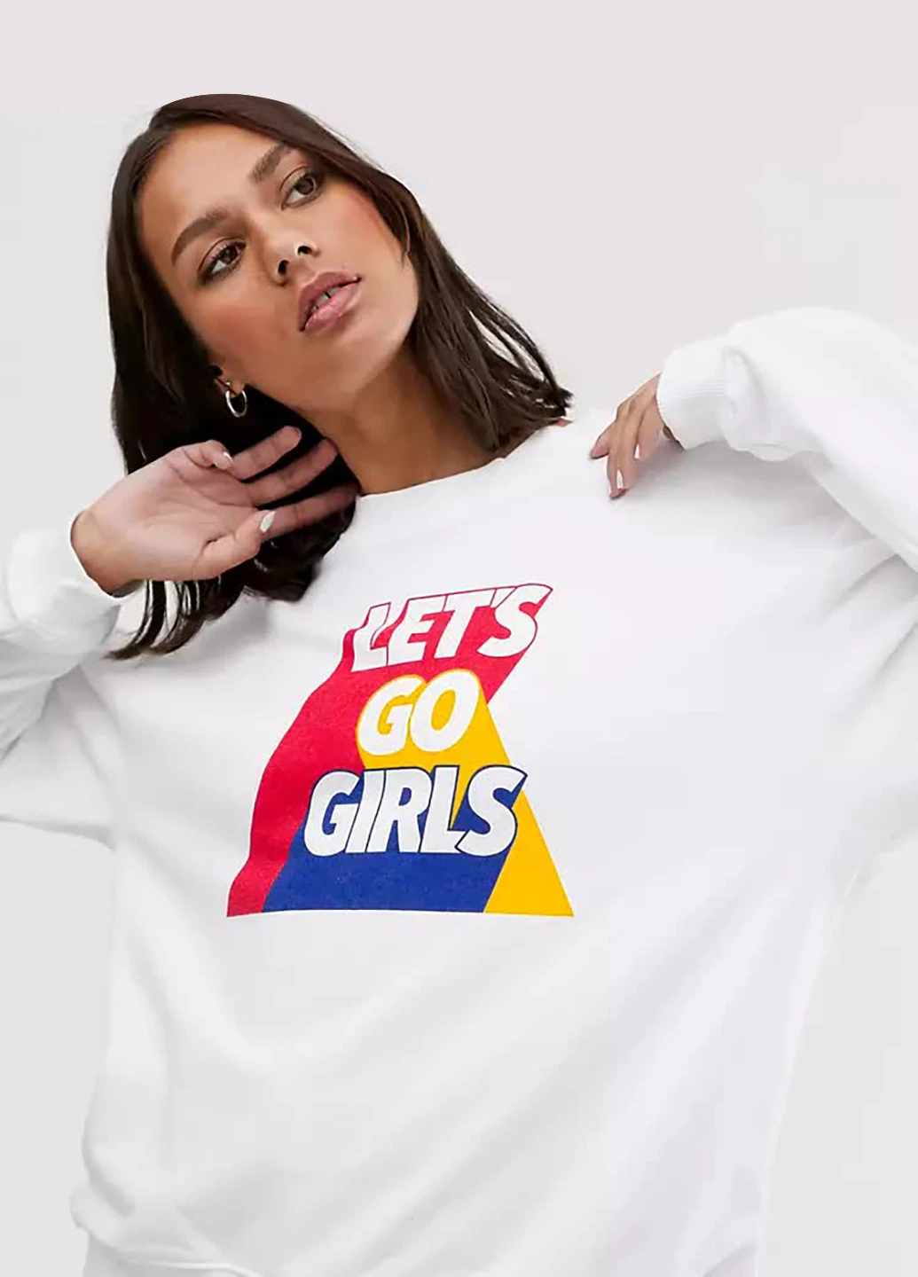 Белый свитшот Monki однотонный (252840516)
