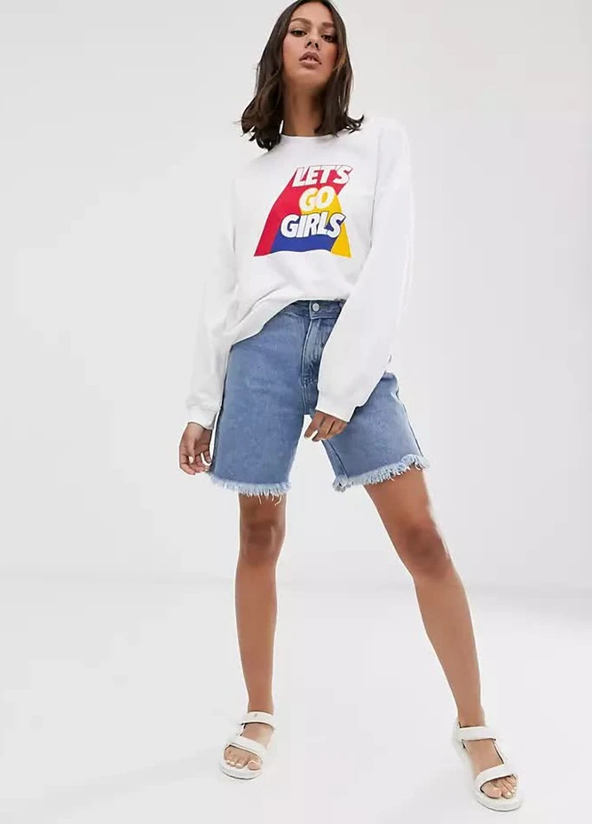Белый свитшот Monki однотонный (252840516)