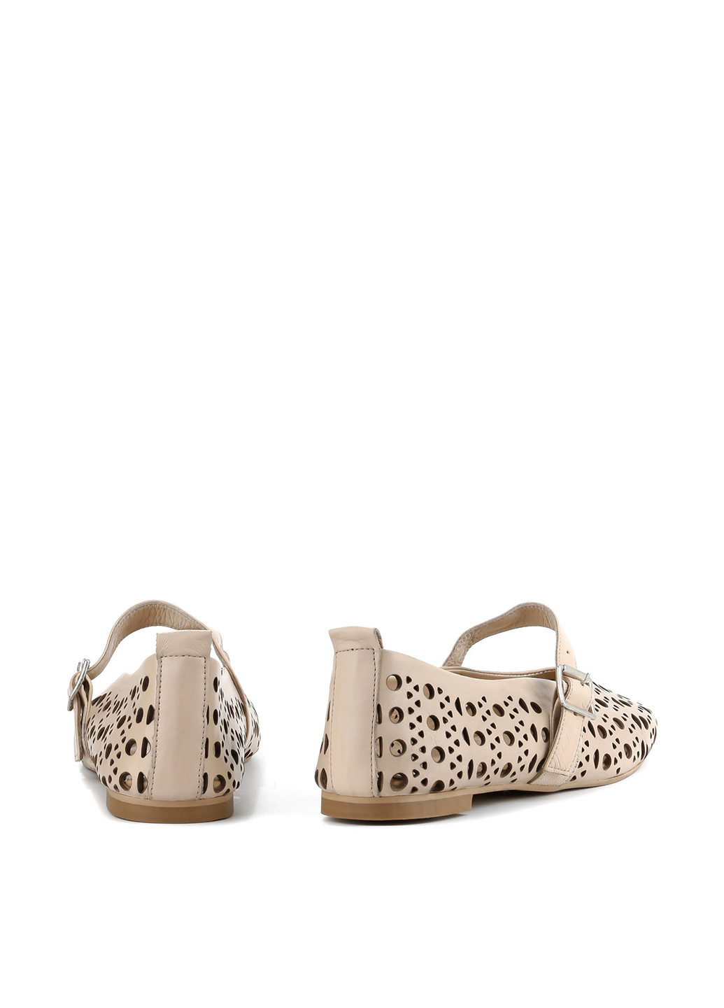 Женские балетки Le'BERDES | бежевые однотонные без декора натуральная кожа (360795552)