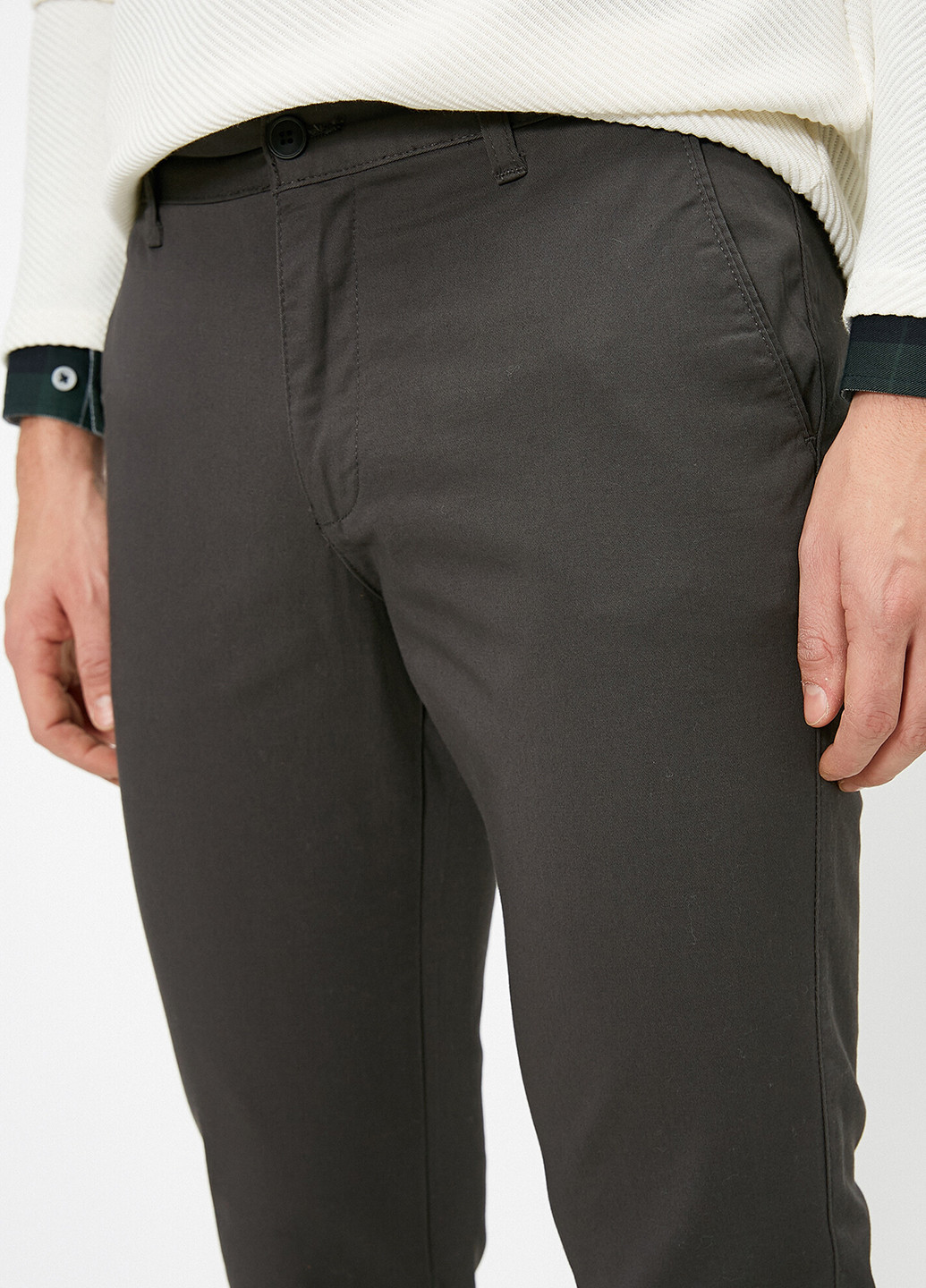 Темно-серые кэжуал демисезонные чиносы брюки KOTON