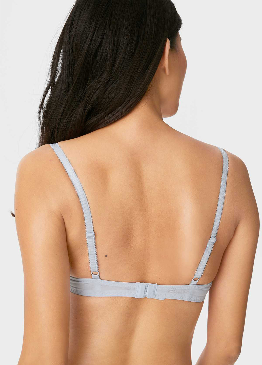 Светло-голубой балконет бюстгальтер C&A с косточками полиамид, кружево