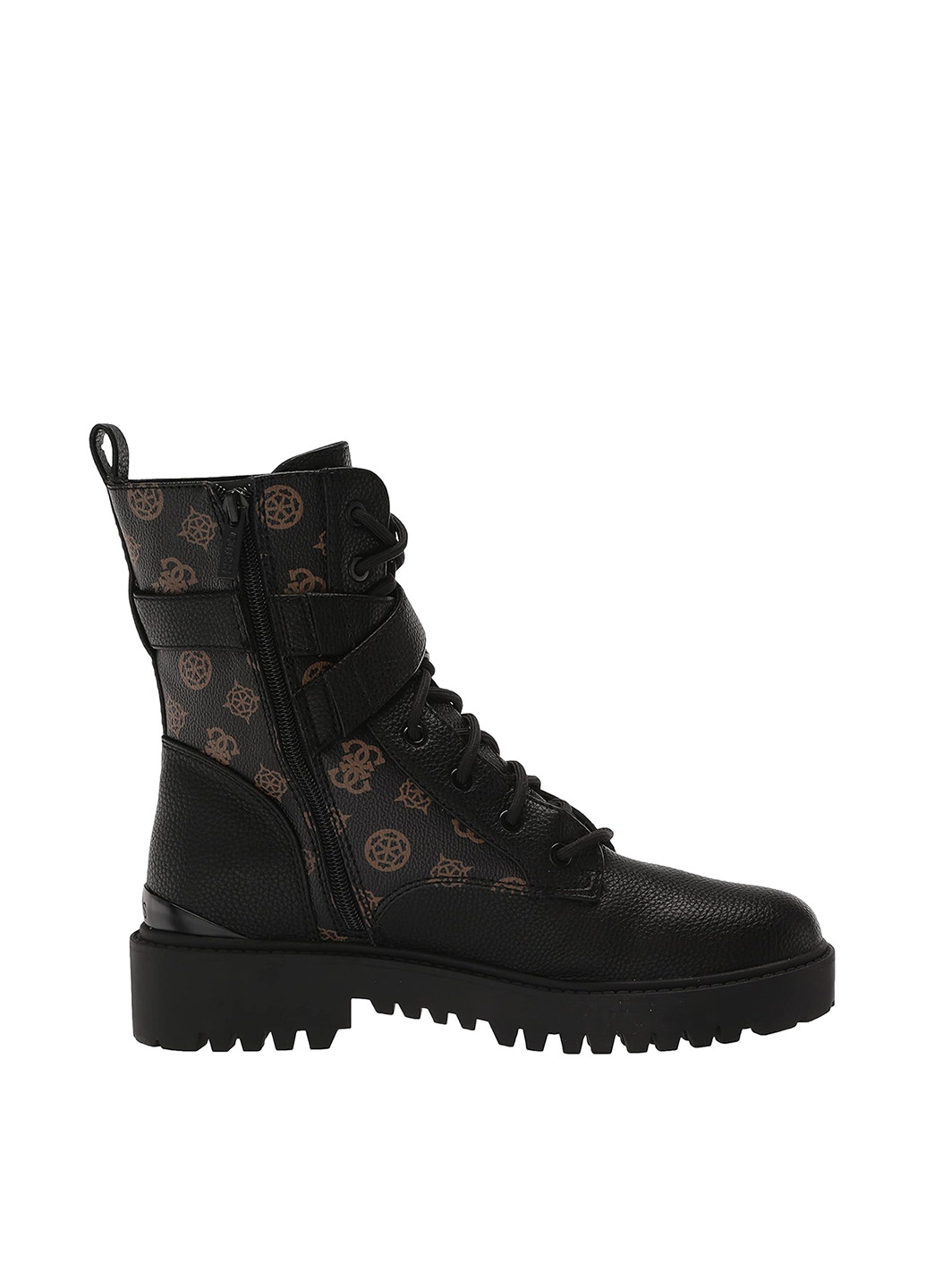 Осенние ботинки Guess на тракторной подошве, с пряжкой, со шнуровкой из искусственной кожи