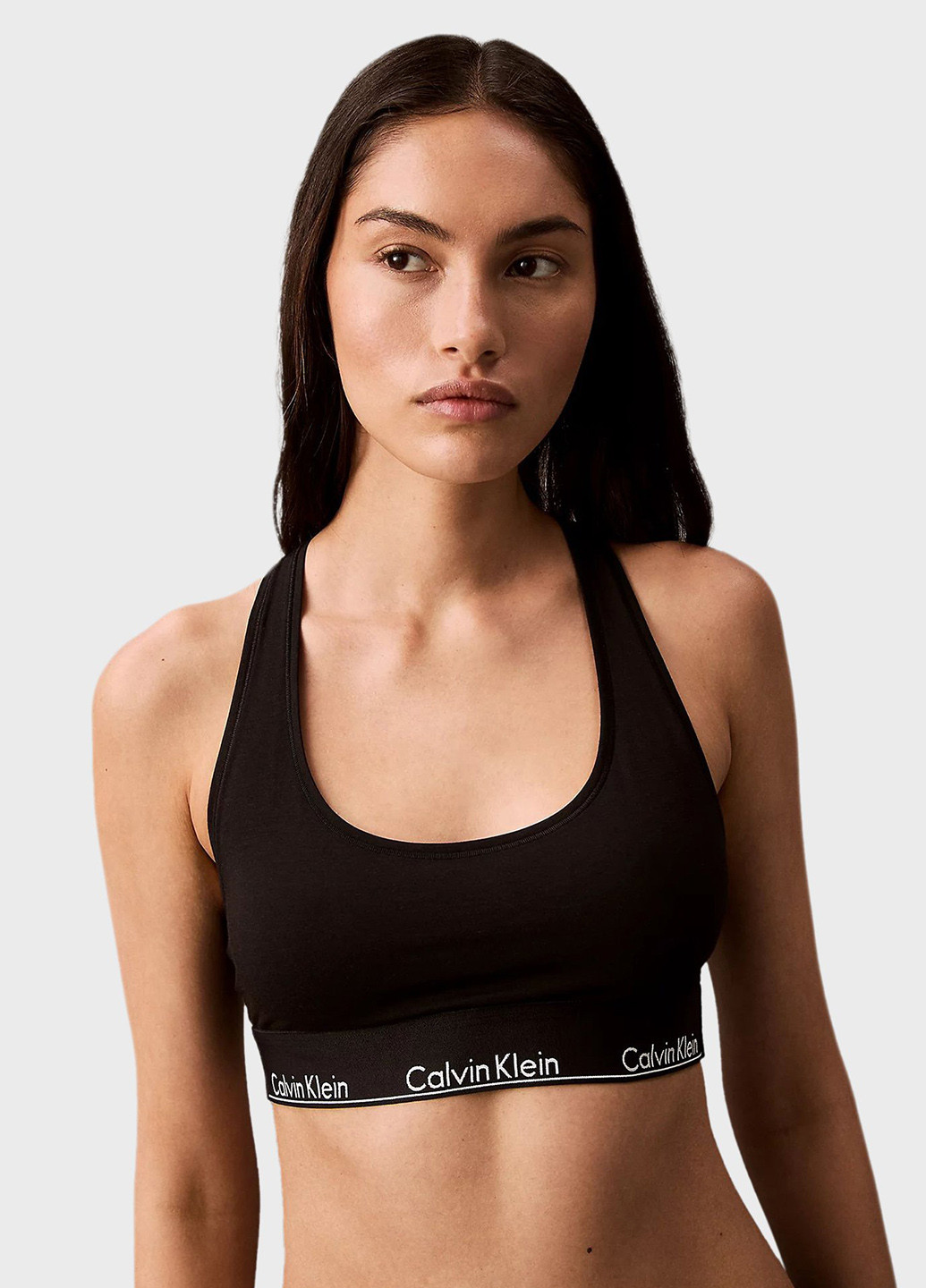 Чёрный бюстгальтер Calvin Klein без косточек хлопок