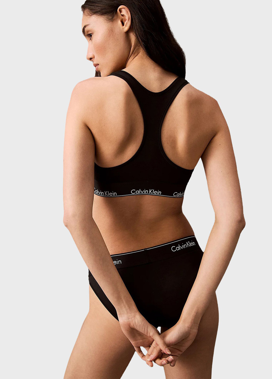 Чёрный бюстгальтер Calvin Klein без косточек хлопок