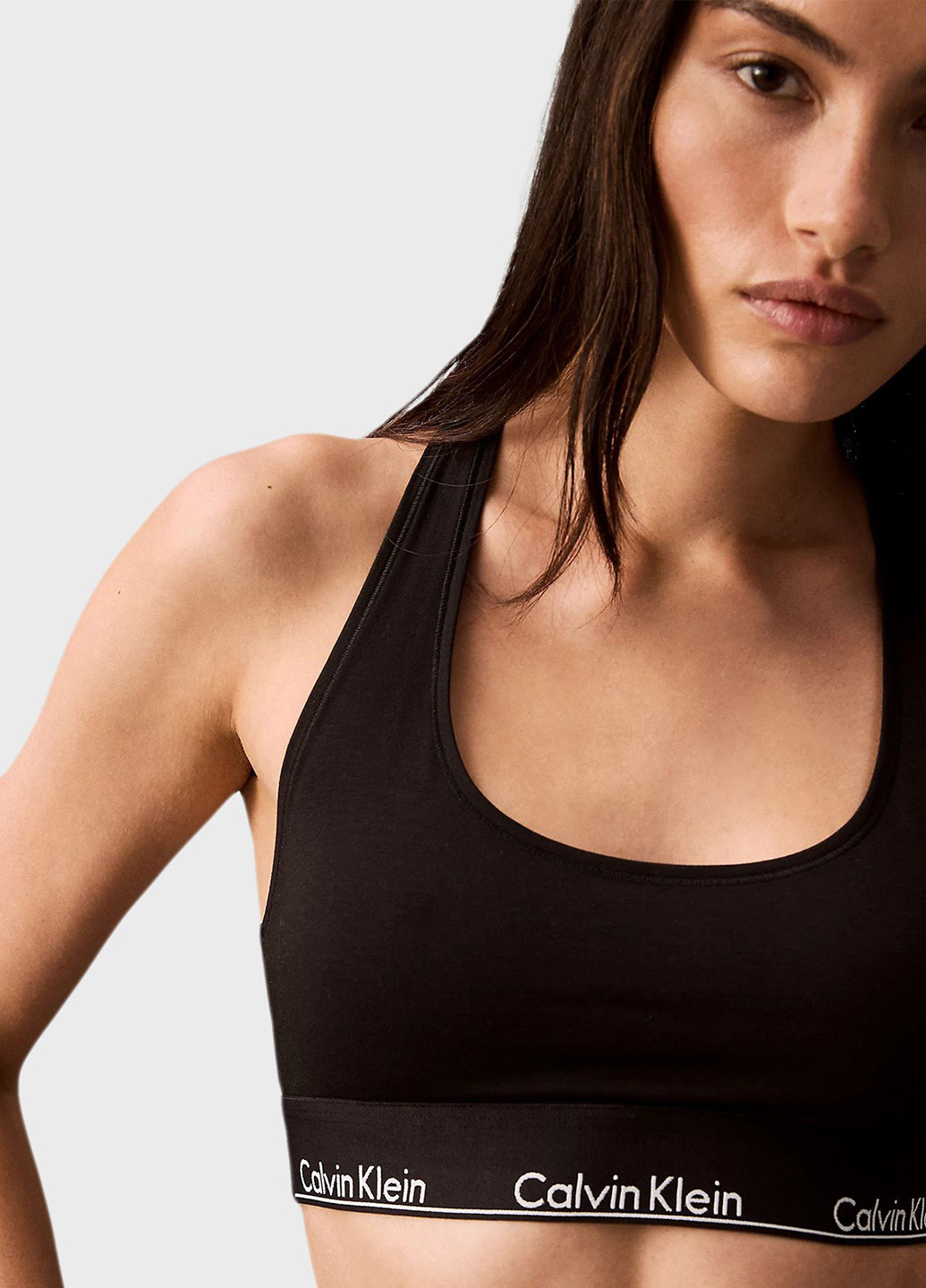 Чёрный бюстгальтер Calvin Klein без косточек хлопок