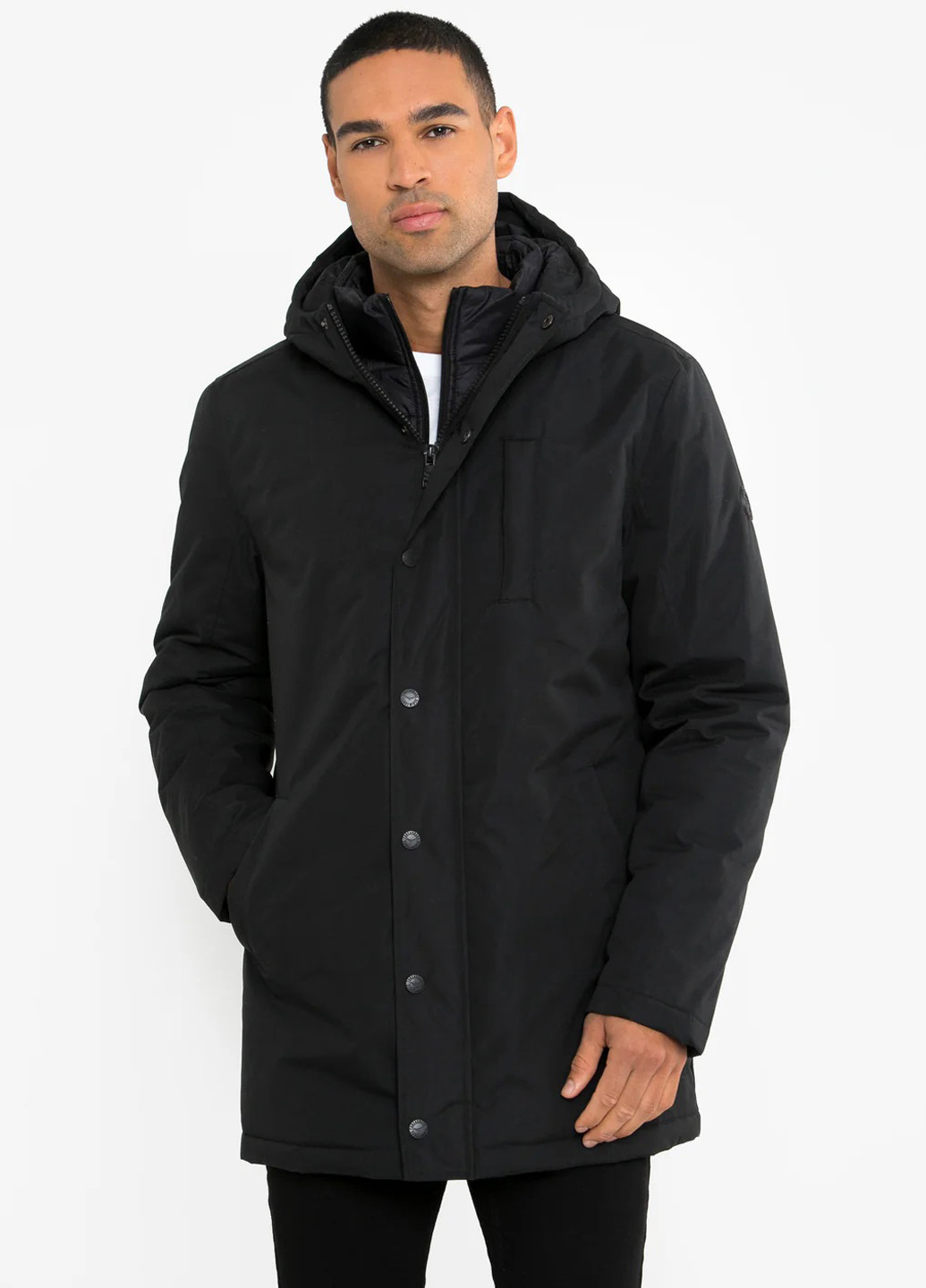 Чорна демісезонна куртка Threadbare