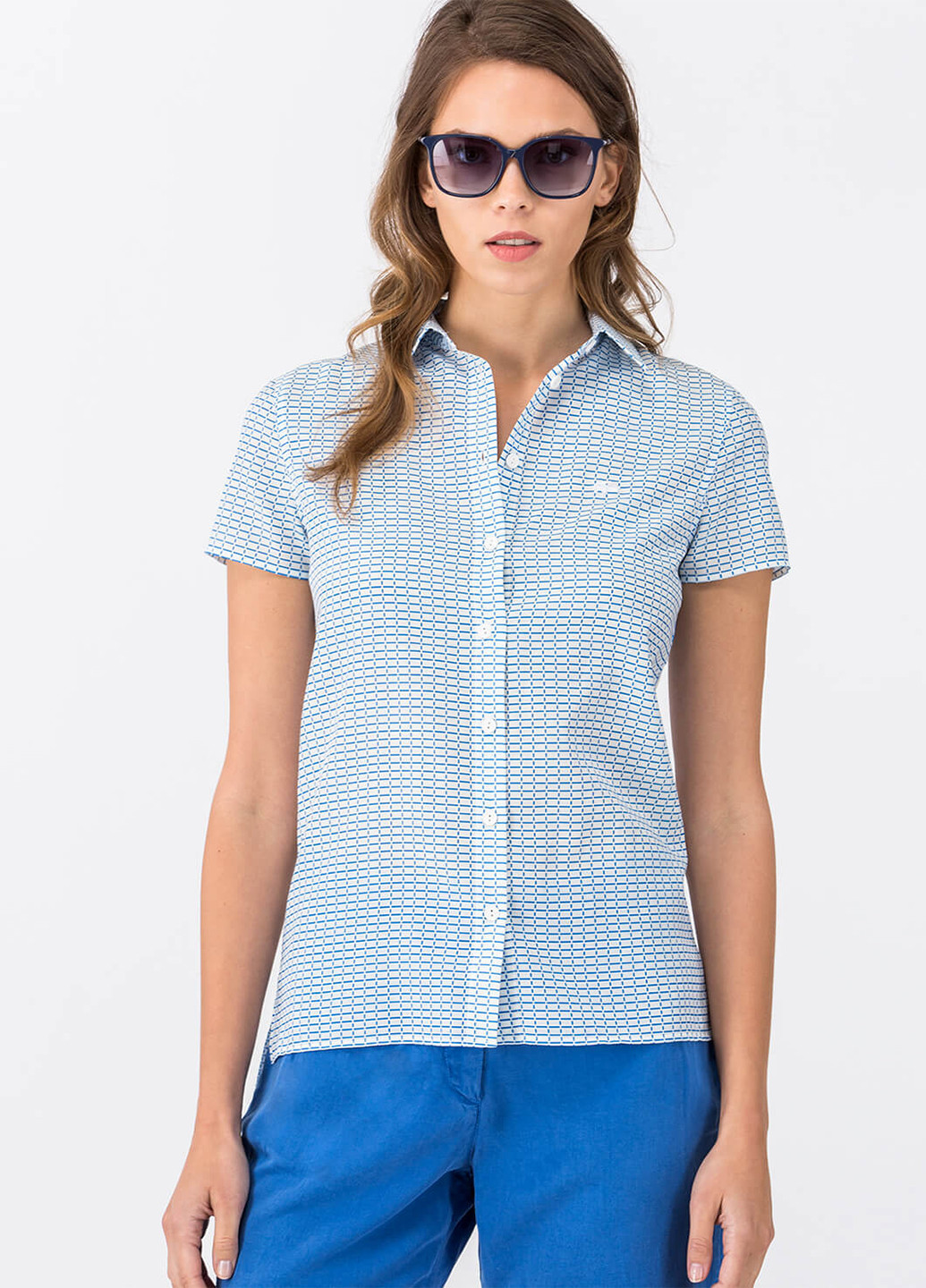 Голубой кэжуал рубашка Lacoste