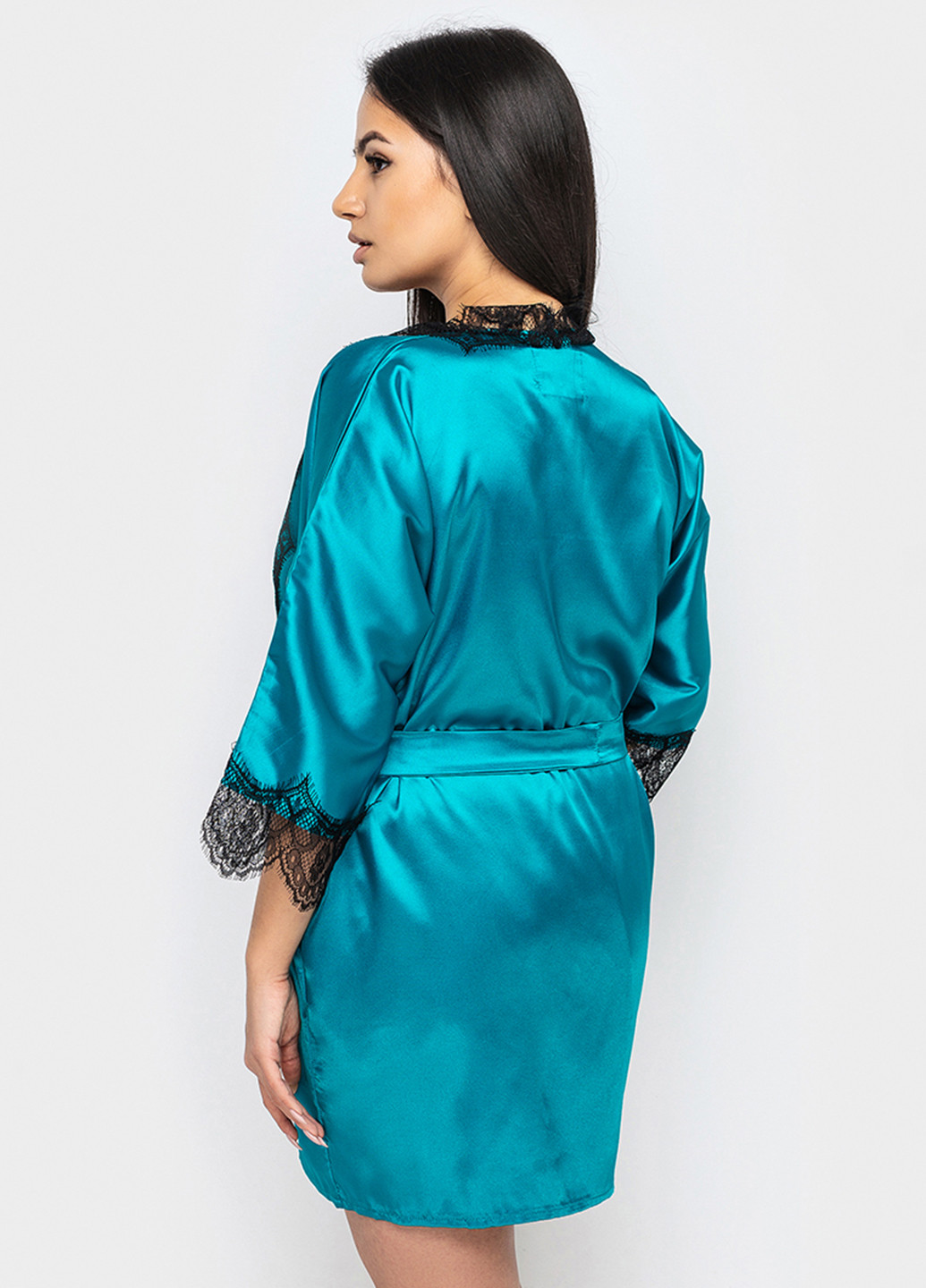 Морської хвилі демісезонний комплект (халат, топ, шорти) Ghazel