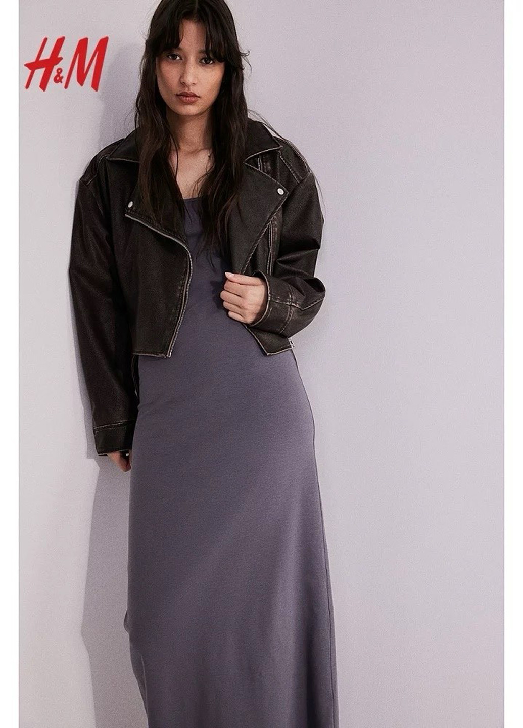 Коричнева демісезонна куртка байкерська H&M