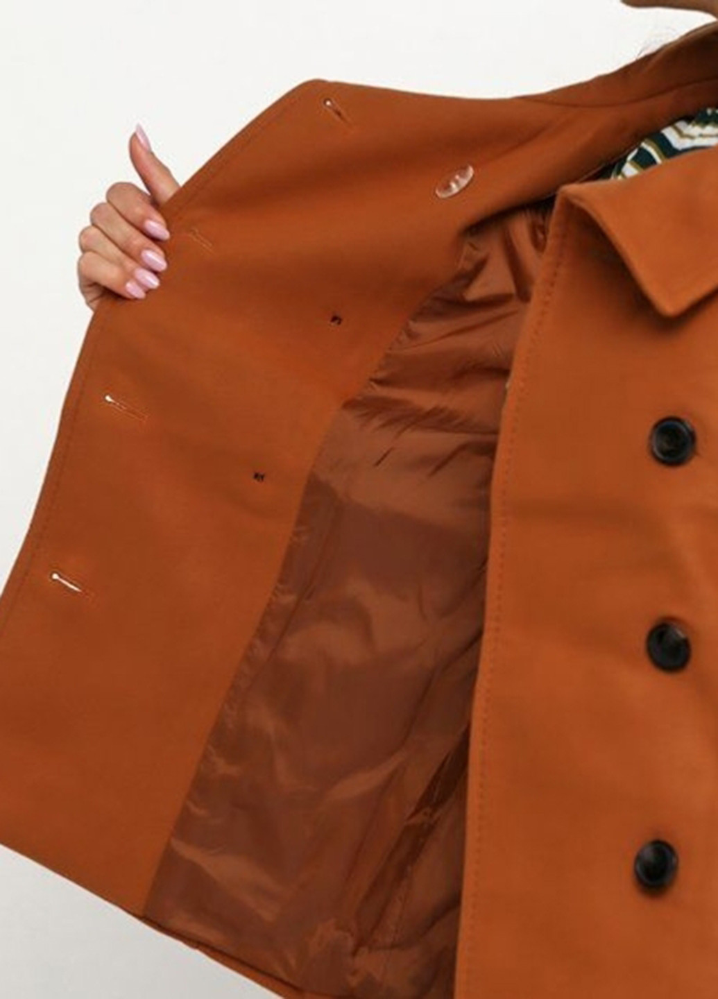 Песочное Кэжуал полупальто двубортное H&M однотонное