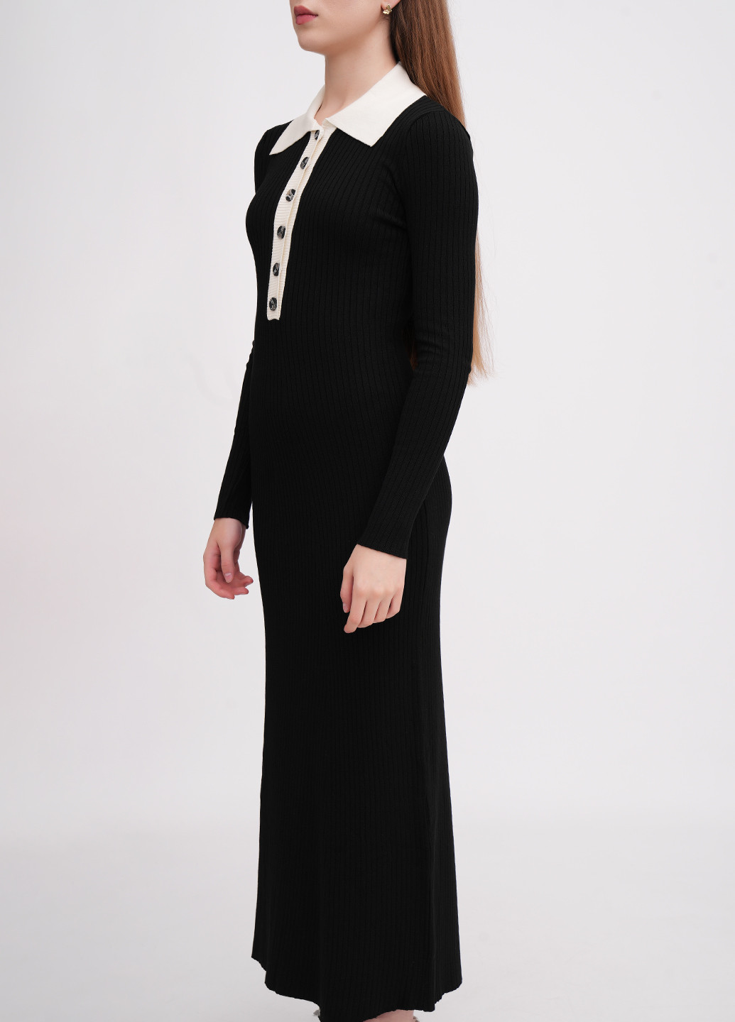 Черное кэжуал платье рубашка EQUILIBRI однотонное