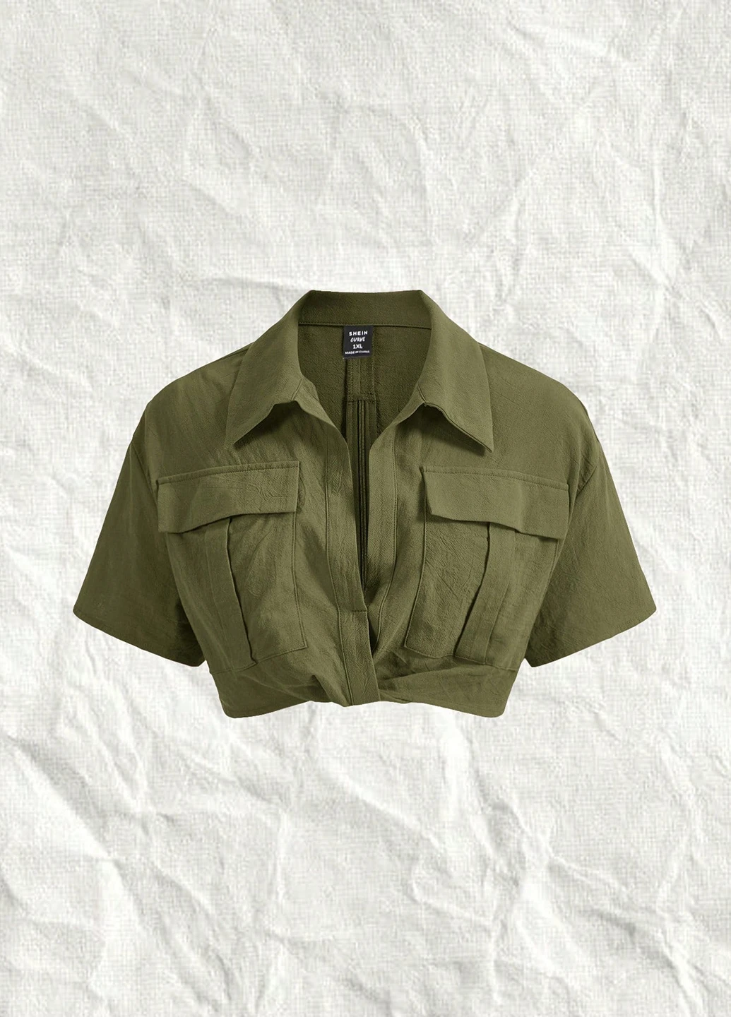 Хакі блуза SHEIN