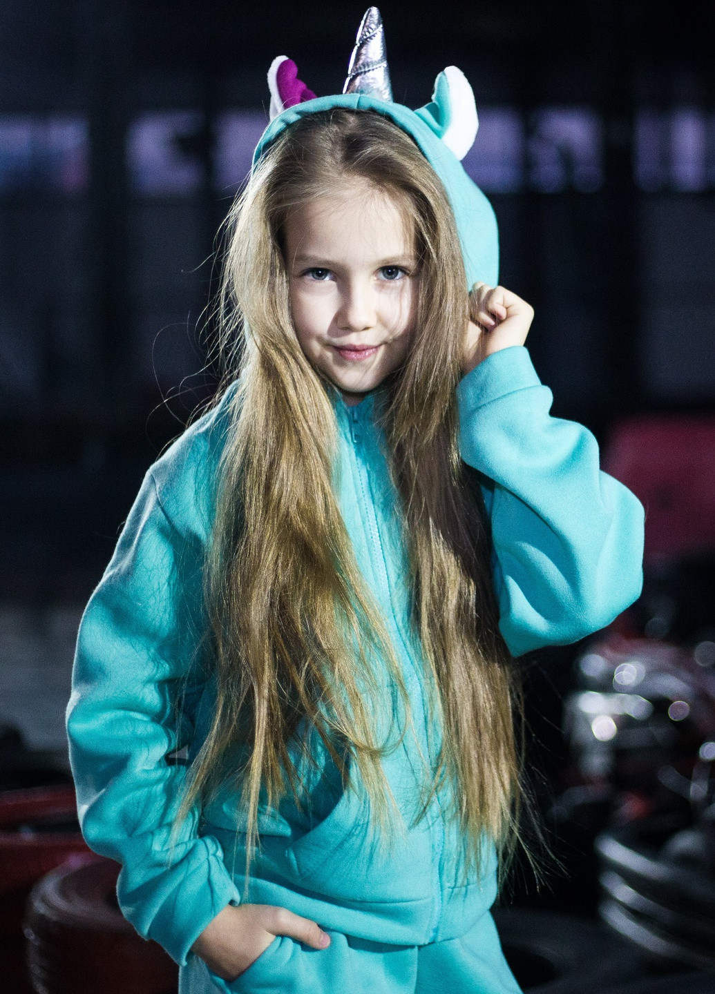 Бірюзовий демісезонний дитячий спортивний трикотажний костюм-трансформер з іграшкою єдиноріг дівчинка бірюзовий 104-140 4-11 років Zabavka