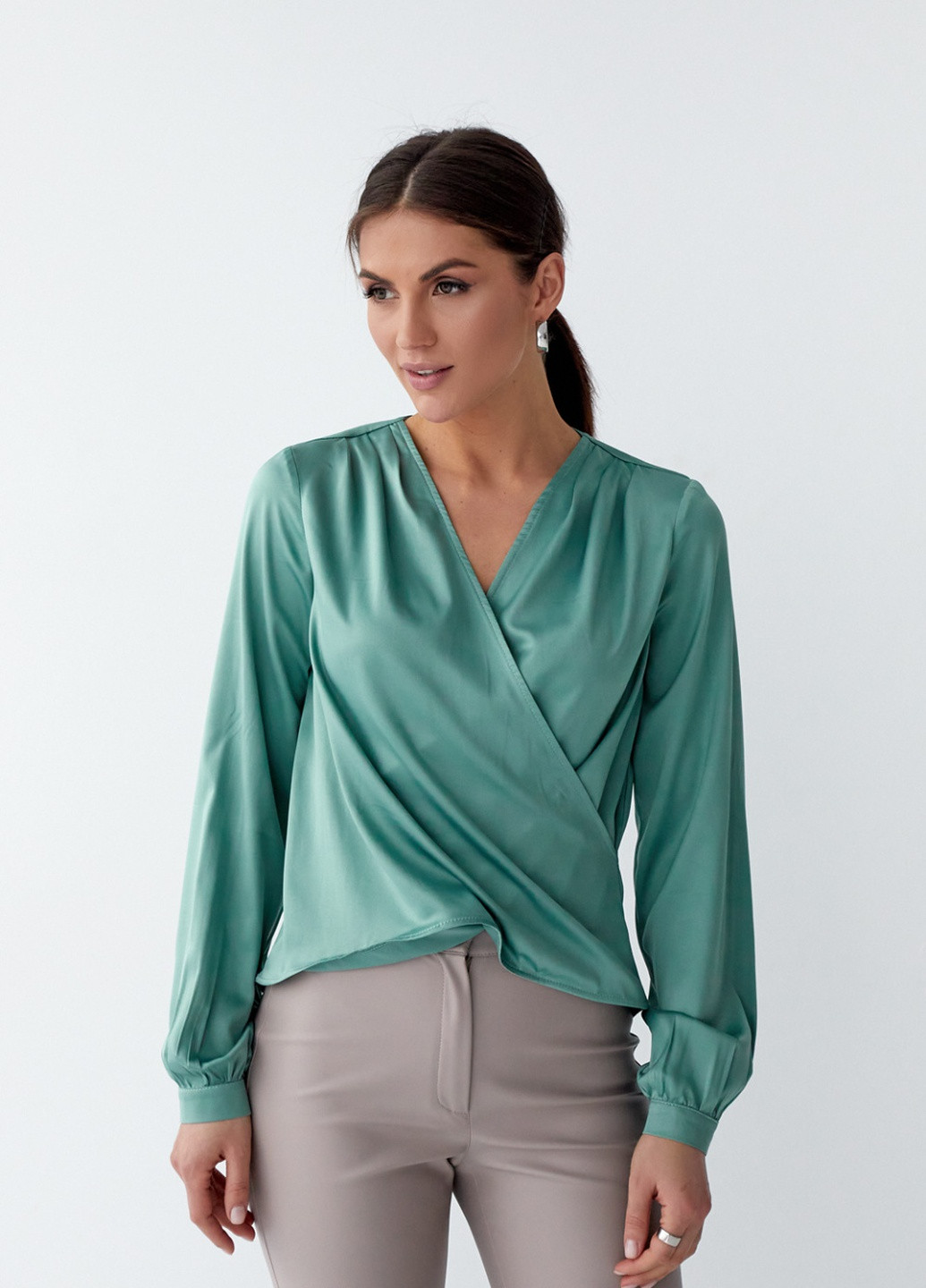 Фисташковая блузка SL-ARTMON