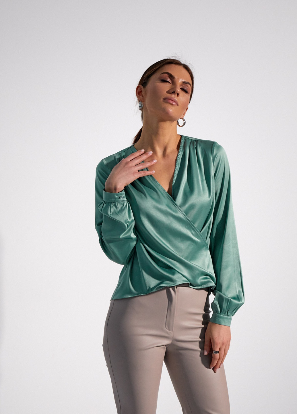 Фисташковая блузка SL-ARTMON